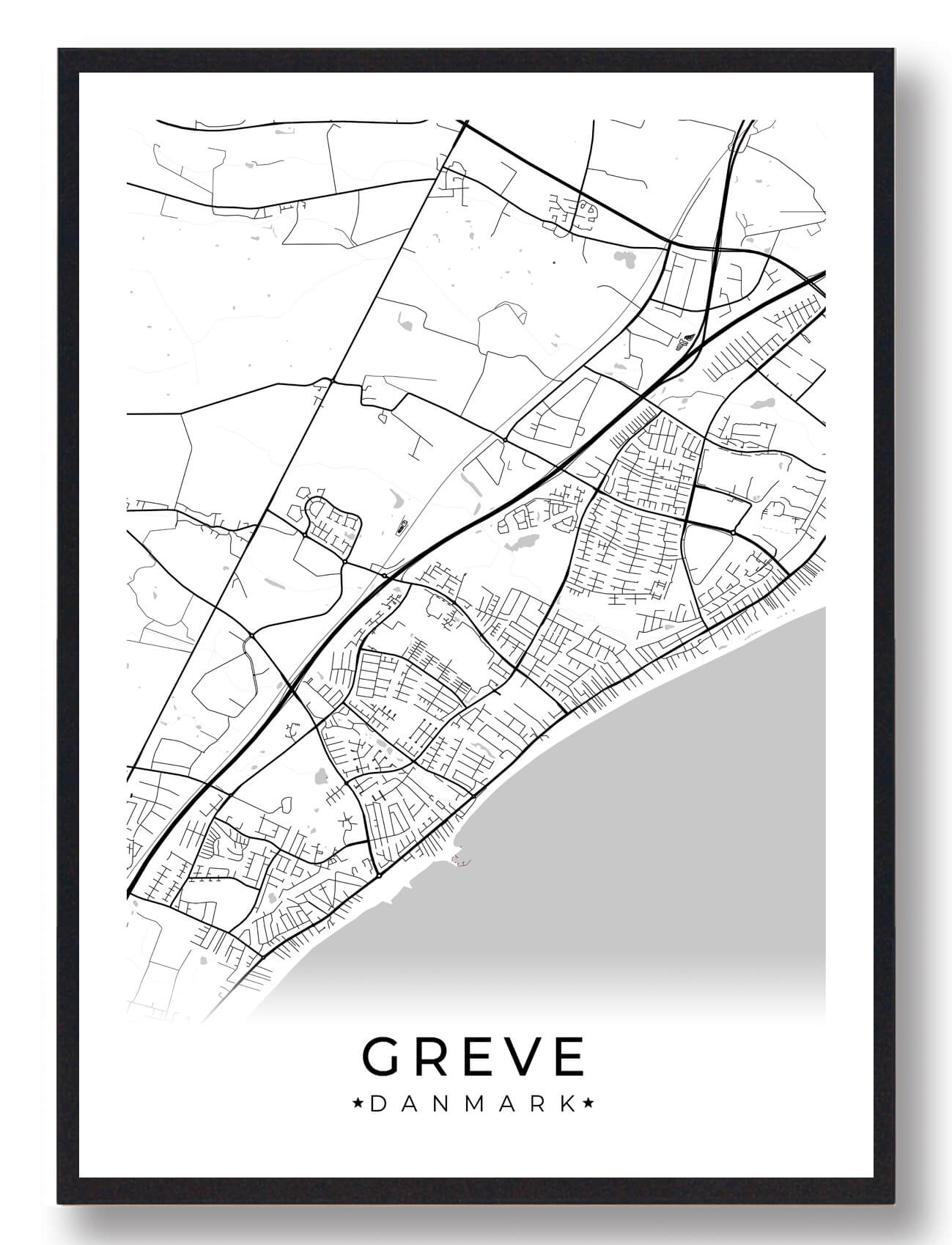 Greve By Plakat - Hvid fra Plakatdyr.dk på tilbud!