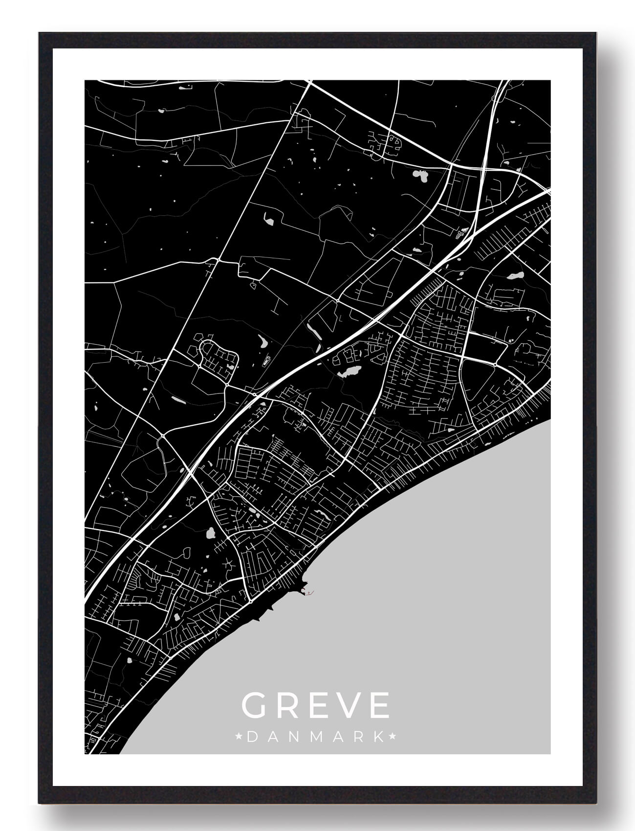 Greve By Plakat - Sort fra Plakatdyr.dk