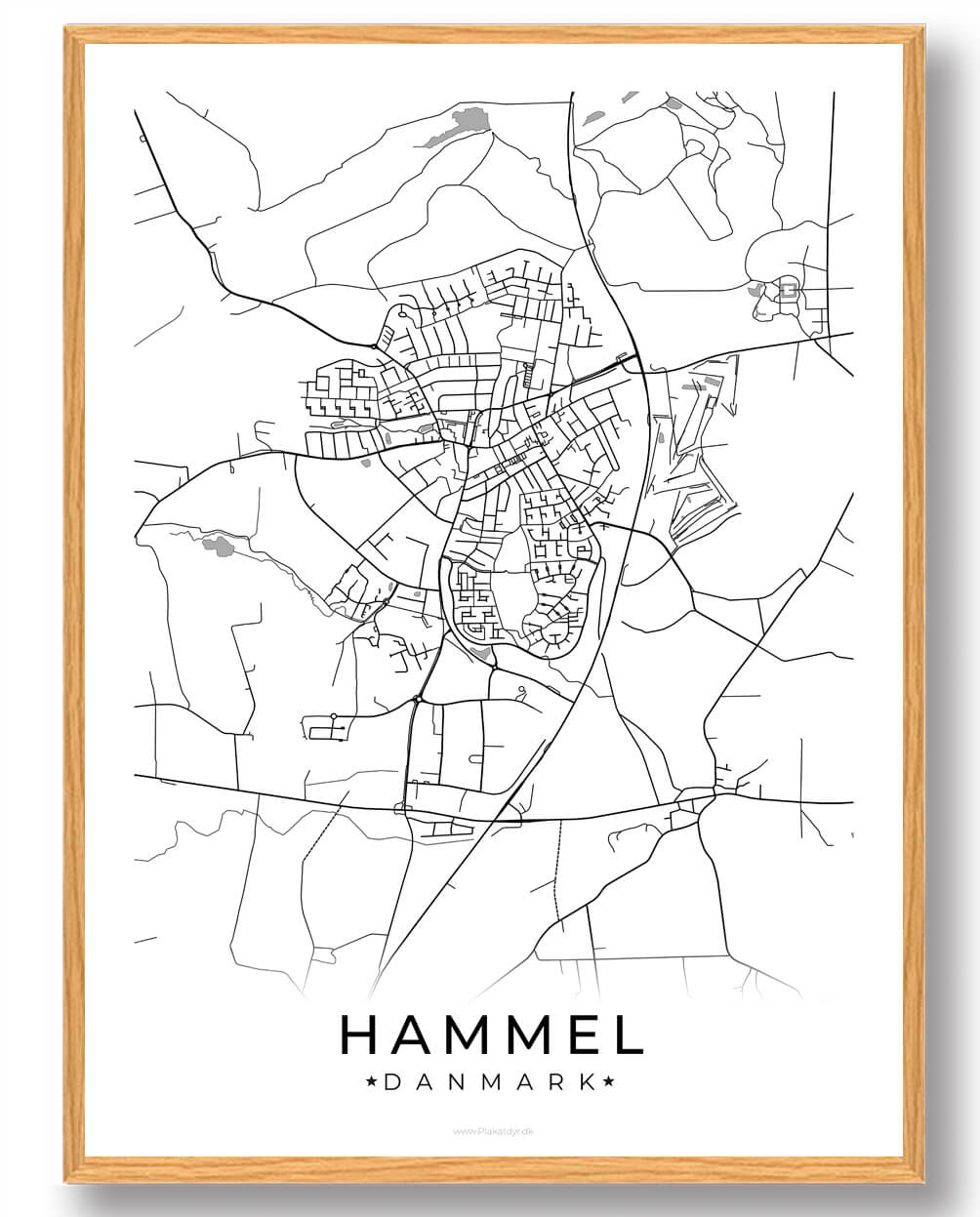 Hammel By Plakat - Hvid fra Plakatdyr.dk