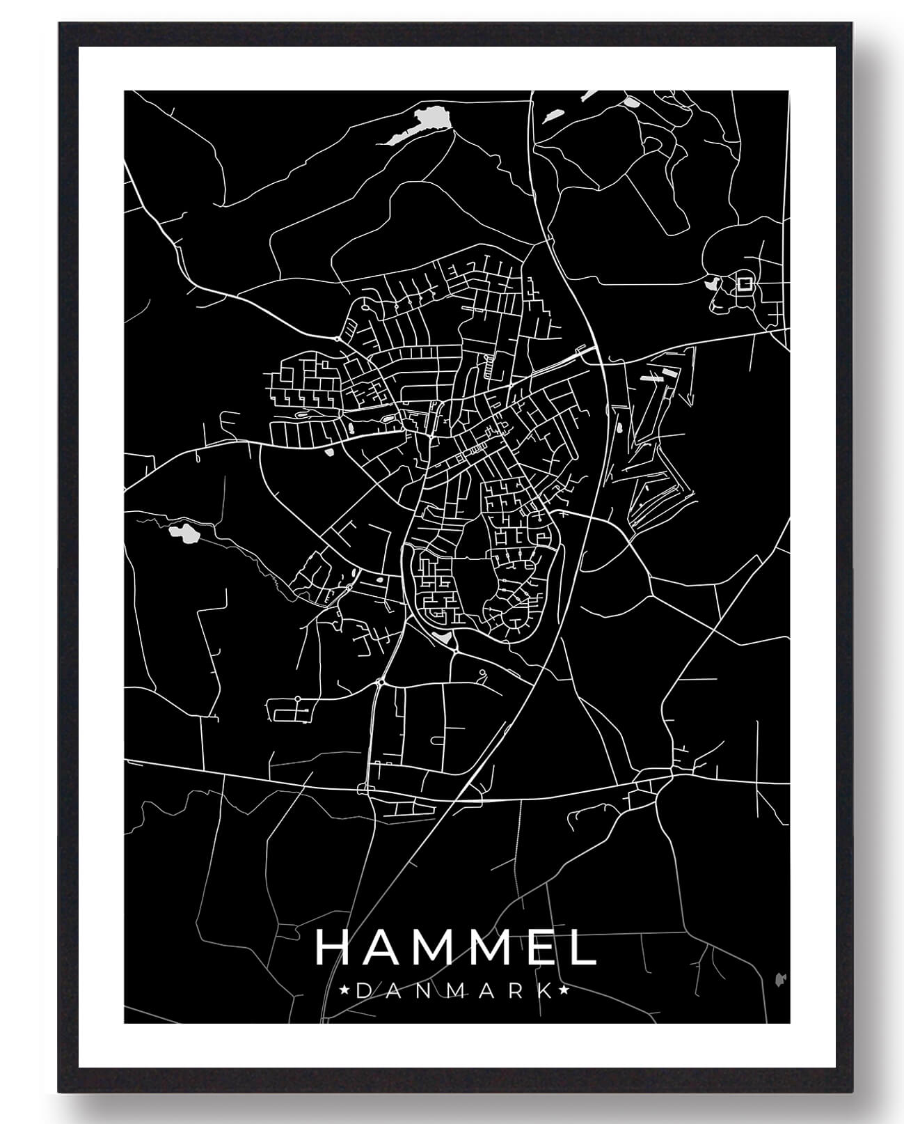 Hammel By Plakat - Sort fra Plakatdyr.dk