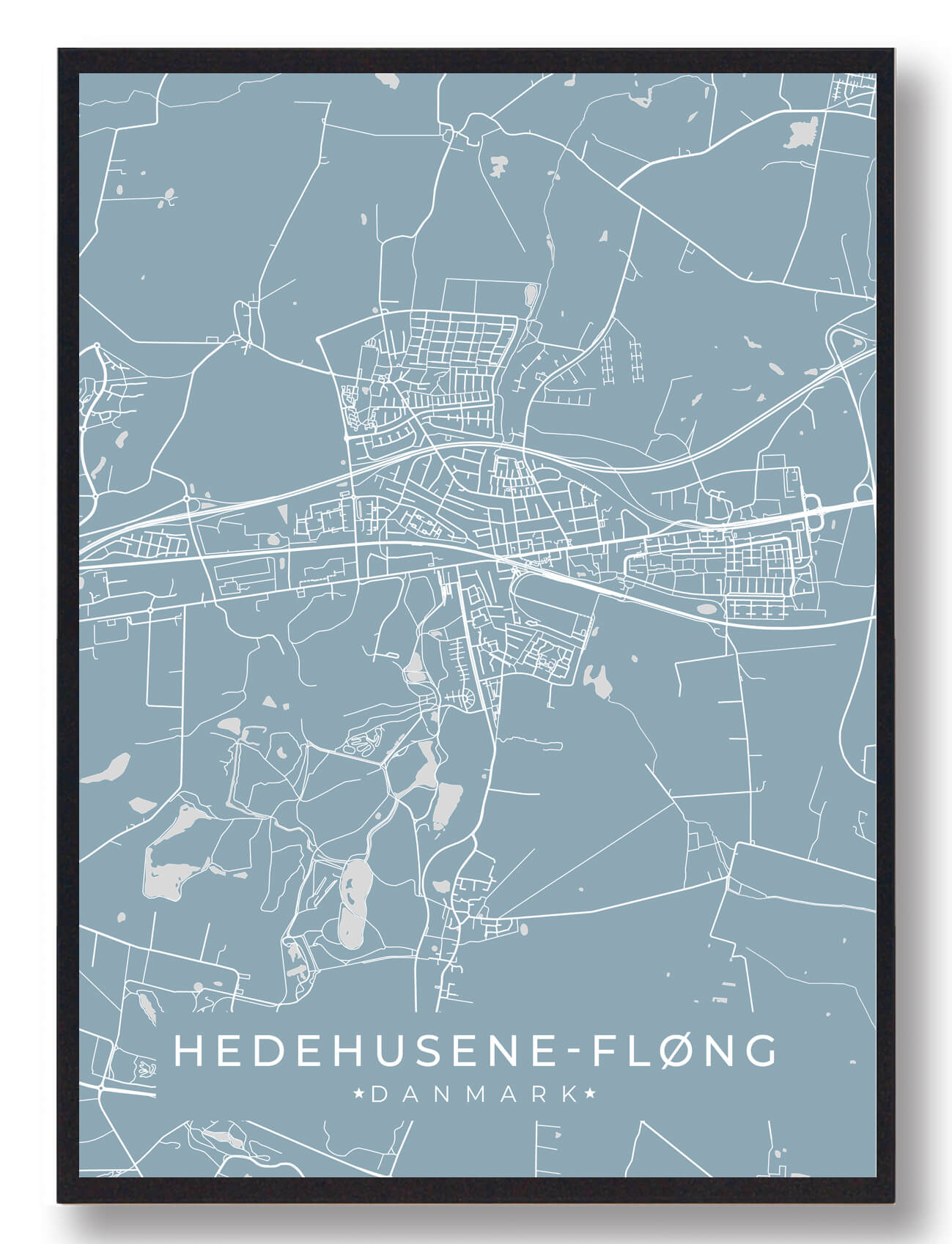 Hedehusene-Fløng Plakat i Lyseblå - Fantastisk Tilbud!