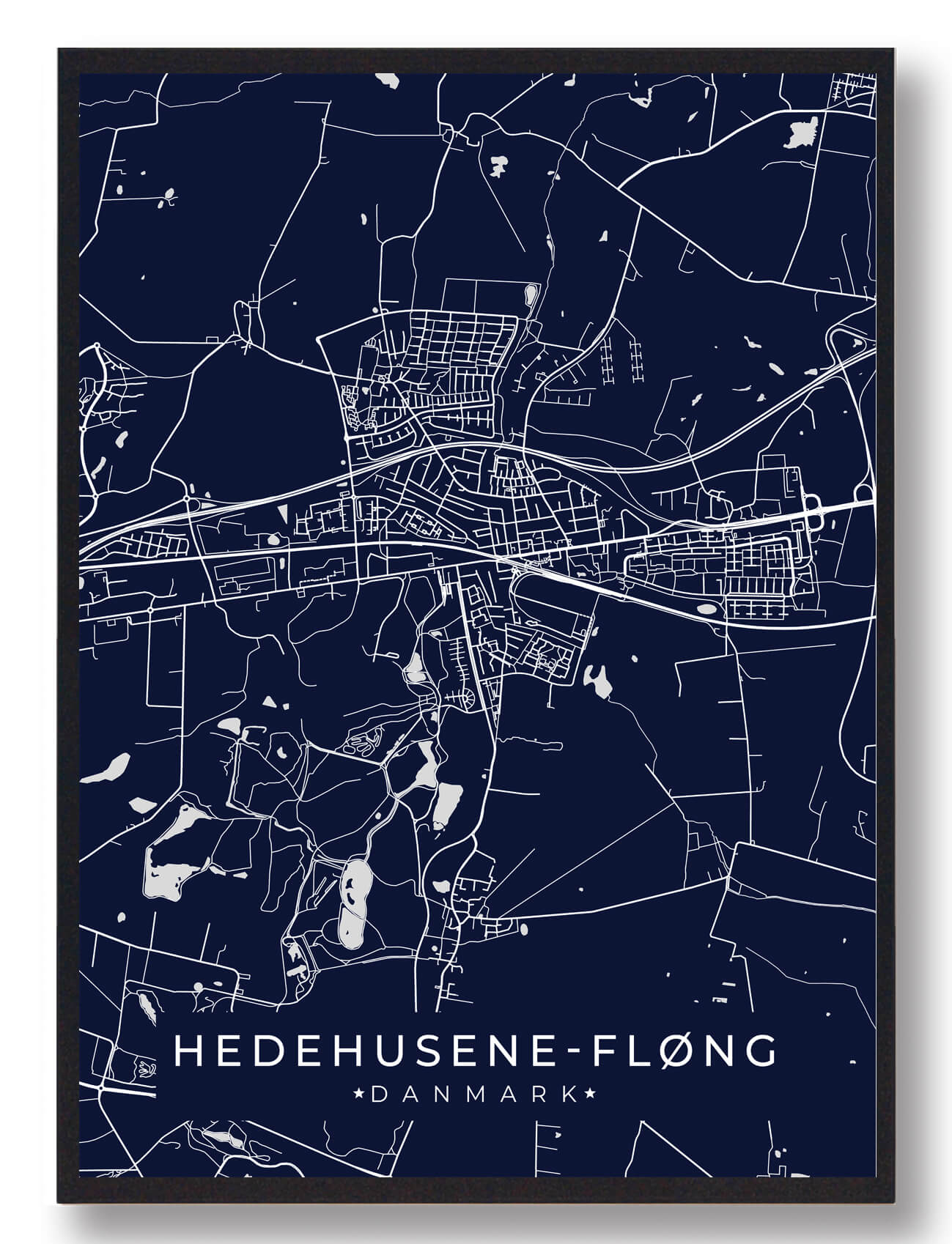 Hedehusene-Fløng Plakat i Mørkeblå - Tilbud!