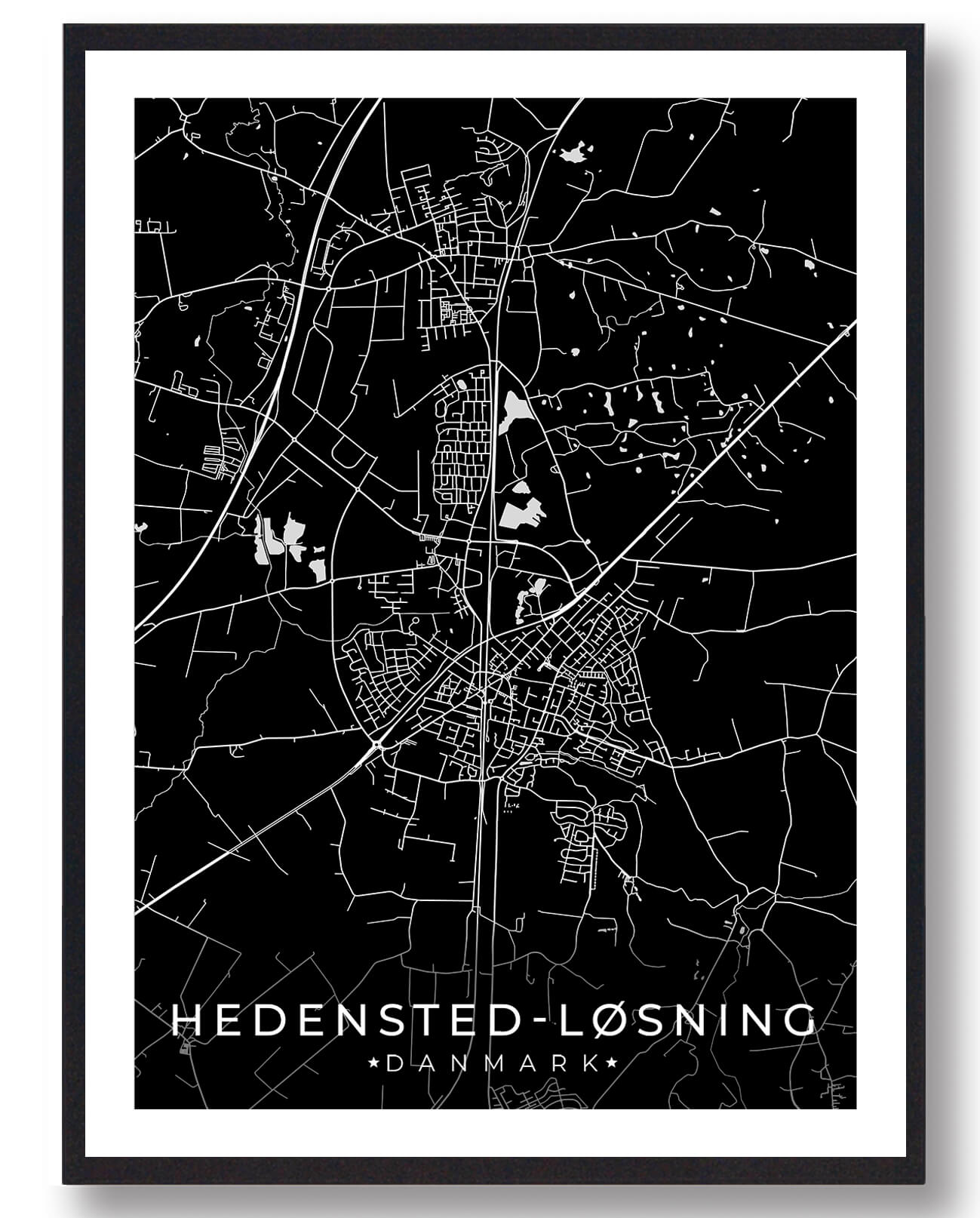 Hedensted-Løsning Plakat - Sort fra Plakatdyr.dk