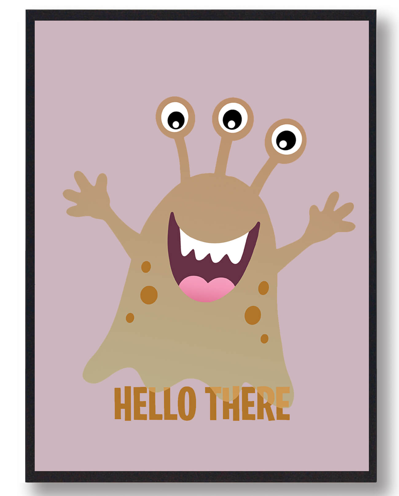 Sød Monster Plakat - Hello There fra Plakatdyr.dk