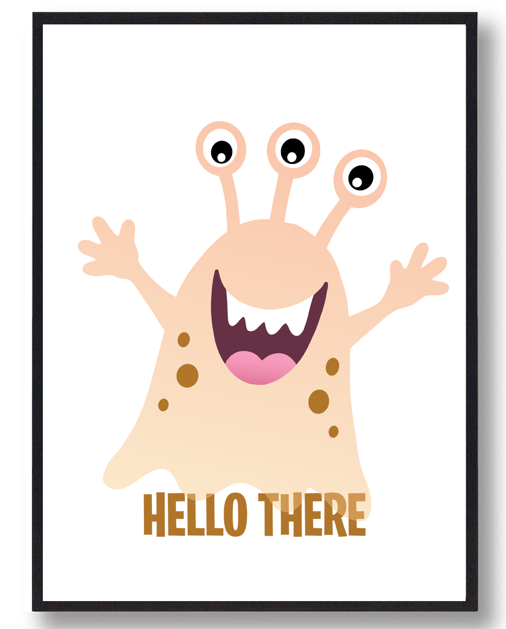 Sød Monster Plakat - Hello There til dit hjem