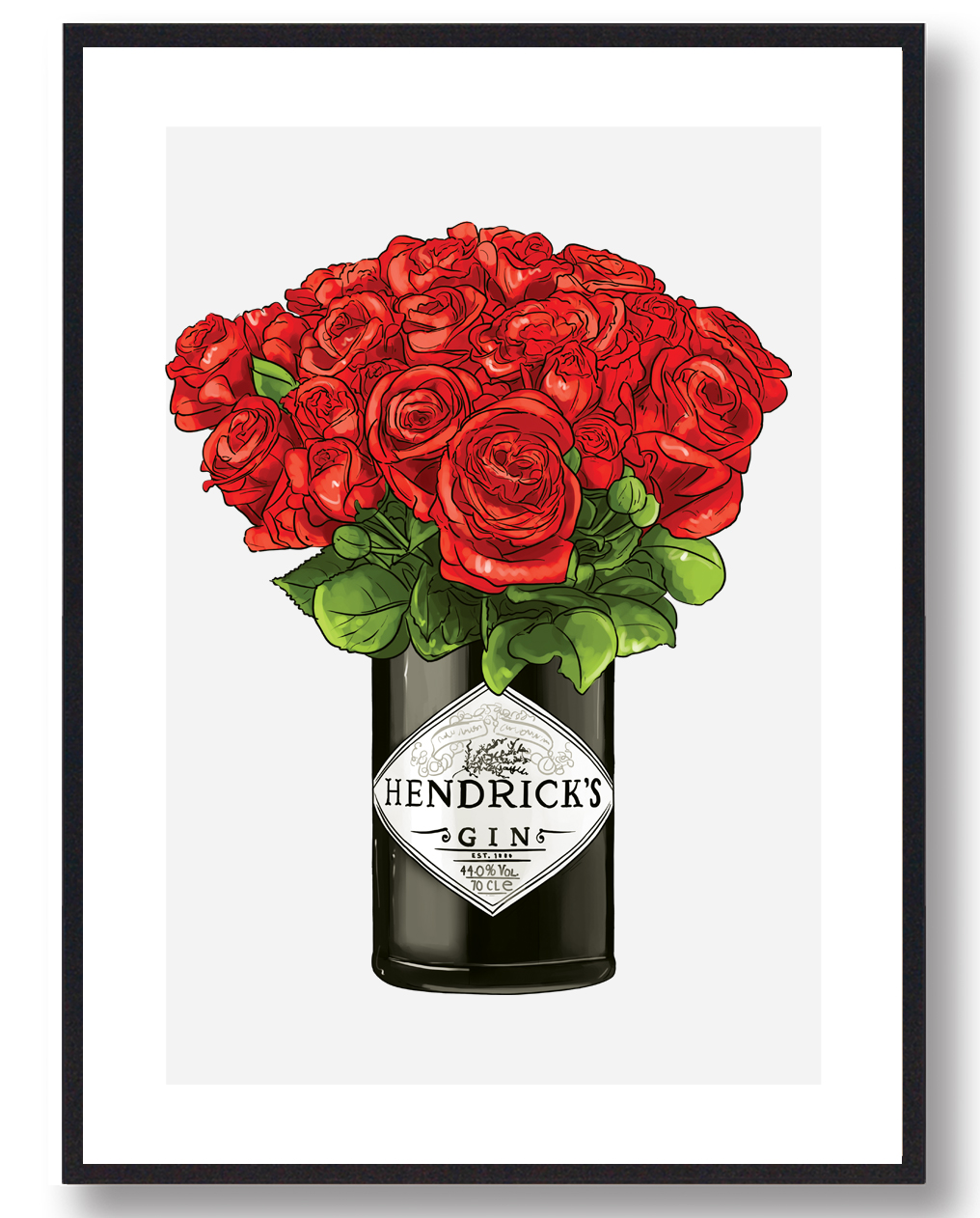 Hendricks Gin Plakat i Grå – Ideel til Vægdekoration!