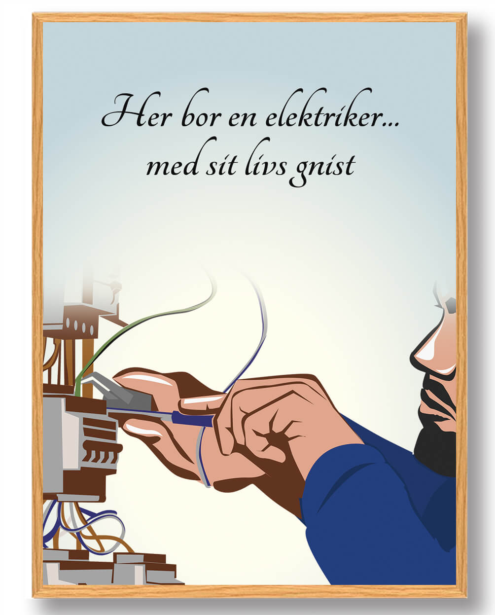 Her Bor En Elektriker Plakat - Perfekt til dit hjem
