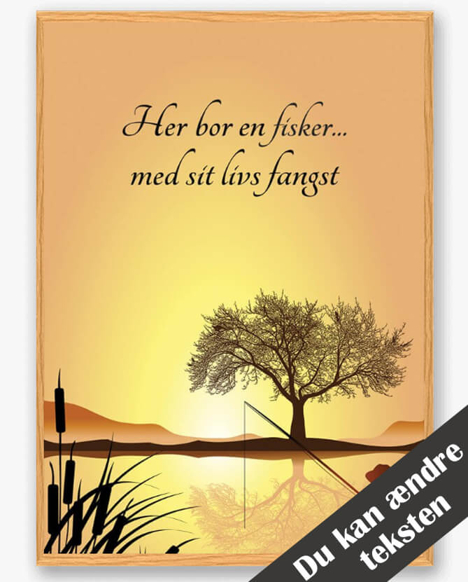 Her Bor En Fisker Plakat - Fejr Kærligheden!