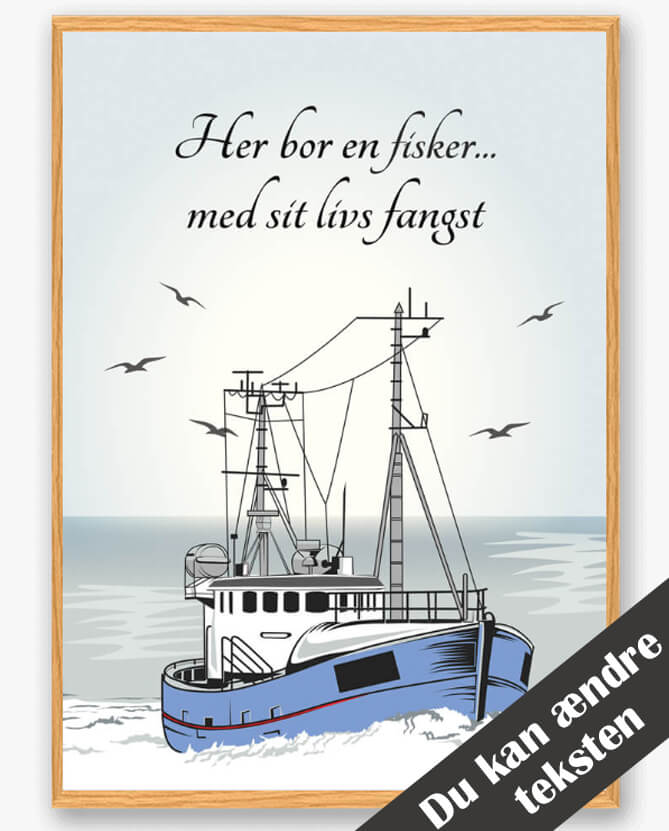Her Bor En Fisker Plakat - Fejr Kærligheden!