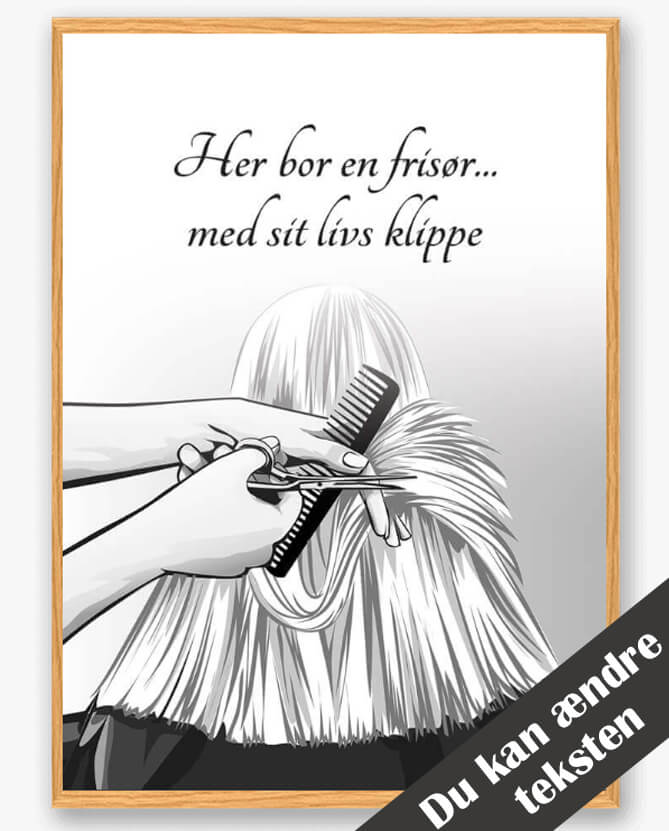Her Bor En Frisør - Plakat til Personlig Indretning