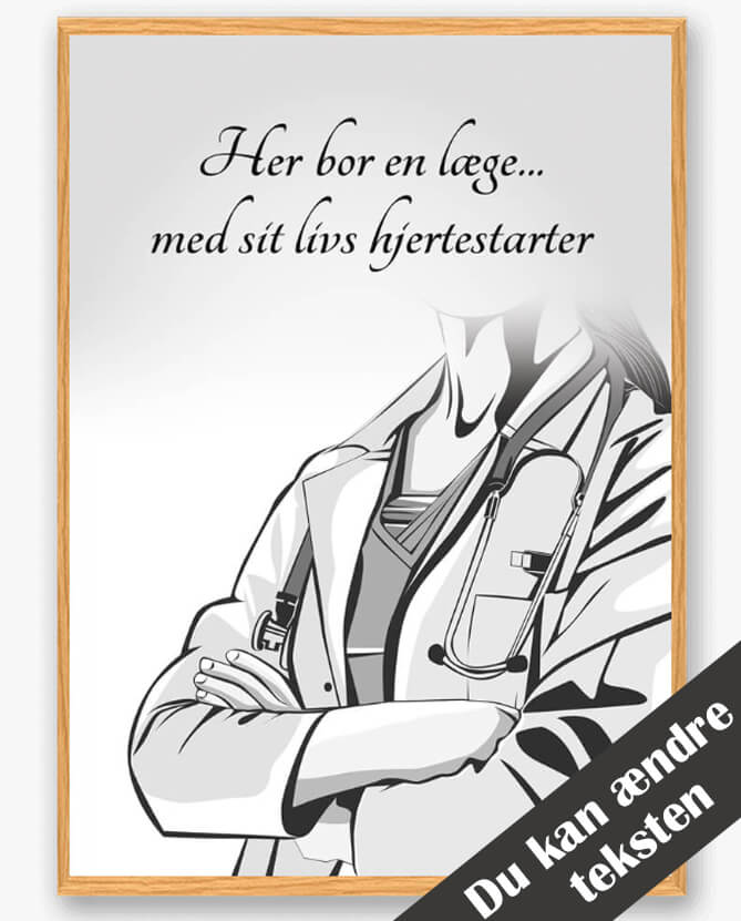 Her Bor En Læge - Plakat til Personlig Indretning