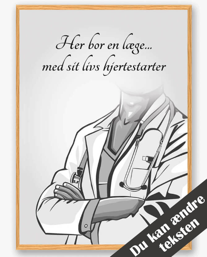Her Bor En Læge Mand - Plakat til Dit Hjem