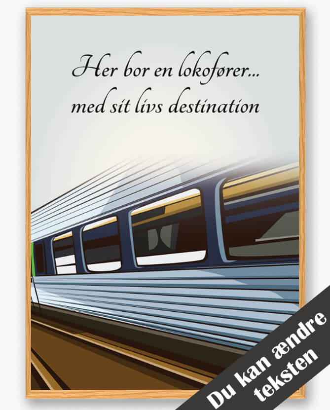 Her Bor En Lokomotivfører - Plakat til Elskere af Tog