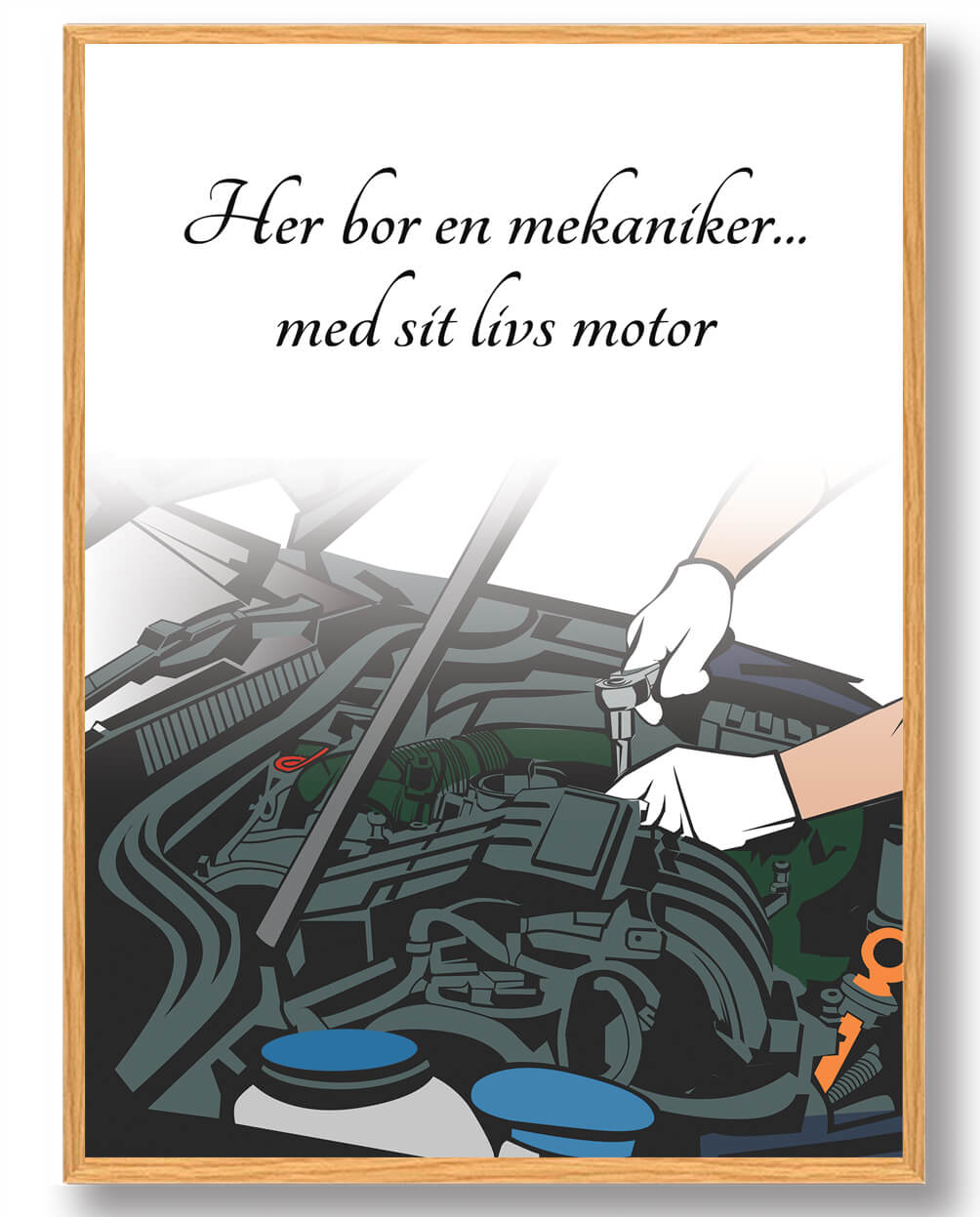 Her Bor En Mekaniker Plakat - Unik Vægdekoration