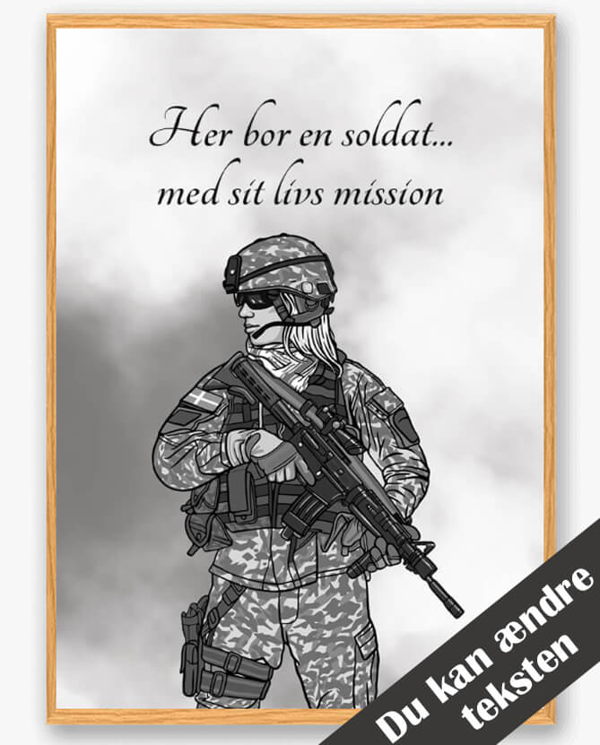 Her Bor En Soldat - Kvinde Plakat til Hjemmet