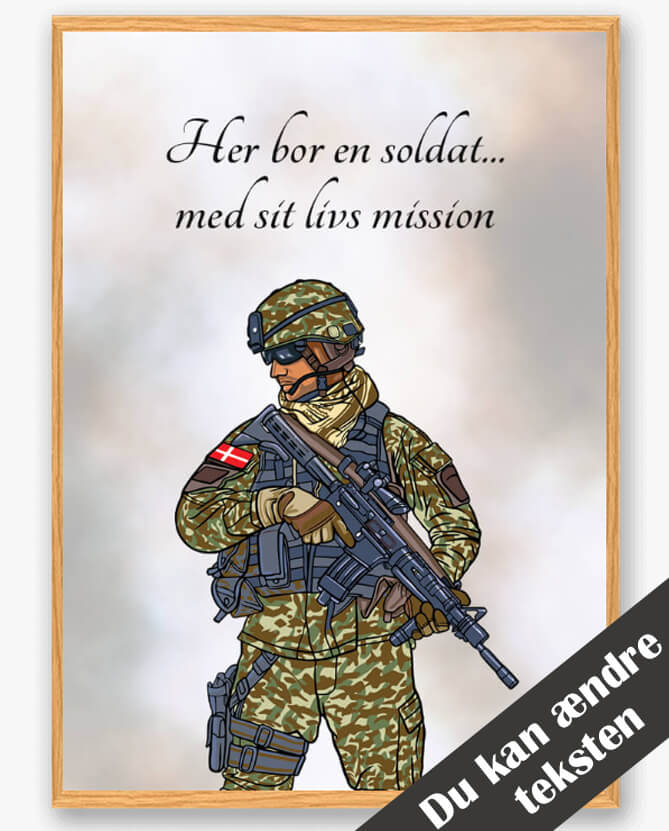 Her Bor En Soldat - Mand Plakat til Hjemmet