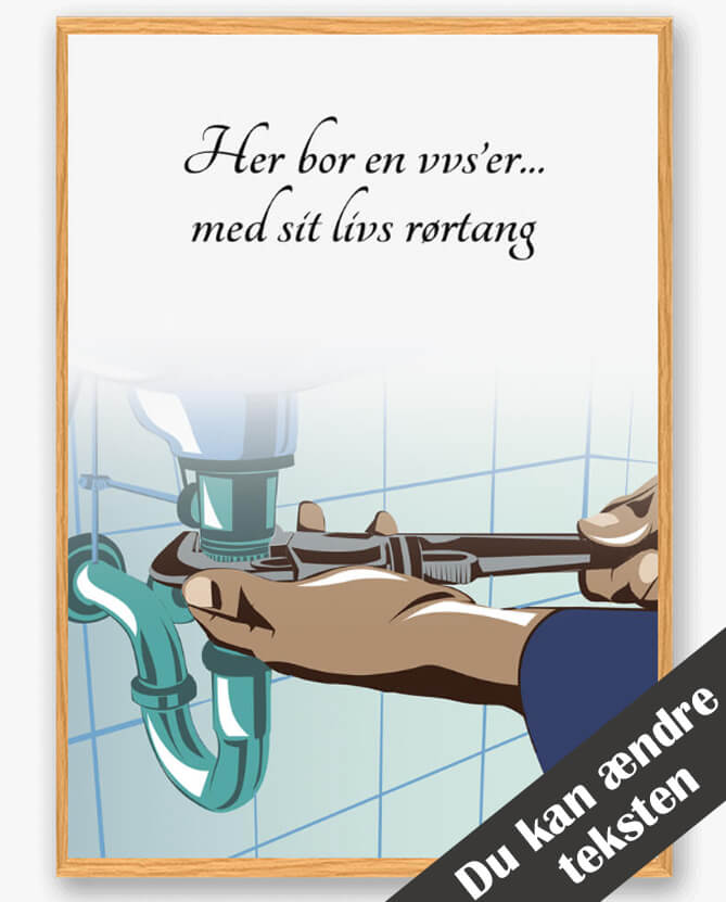 Her Bor En VVS ApS Plakat - Giv Dit Hjem Personlighed