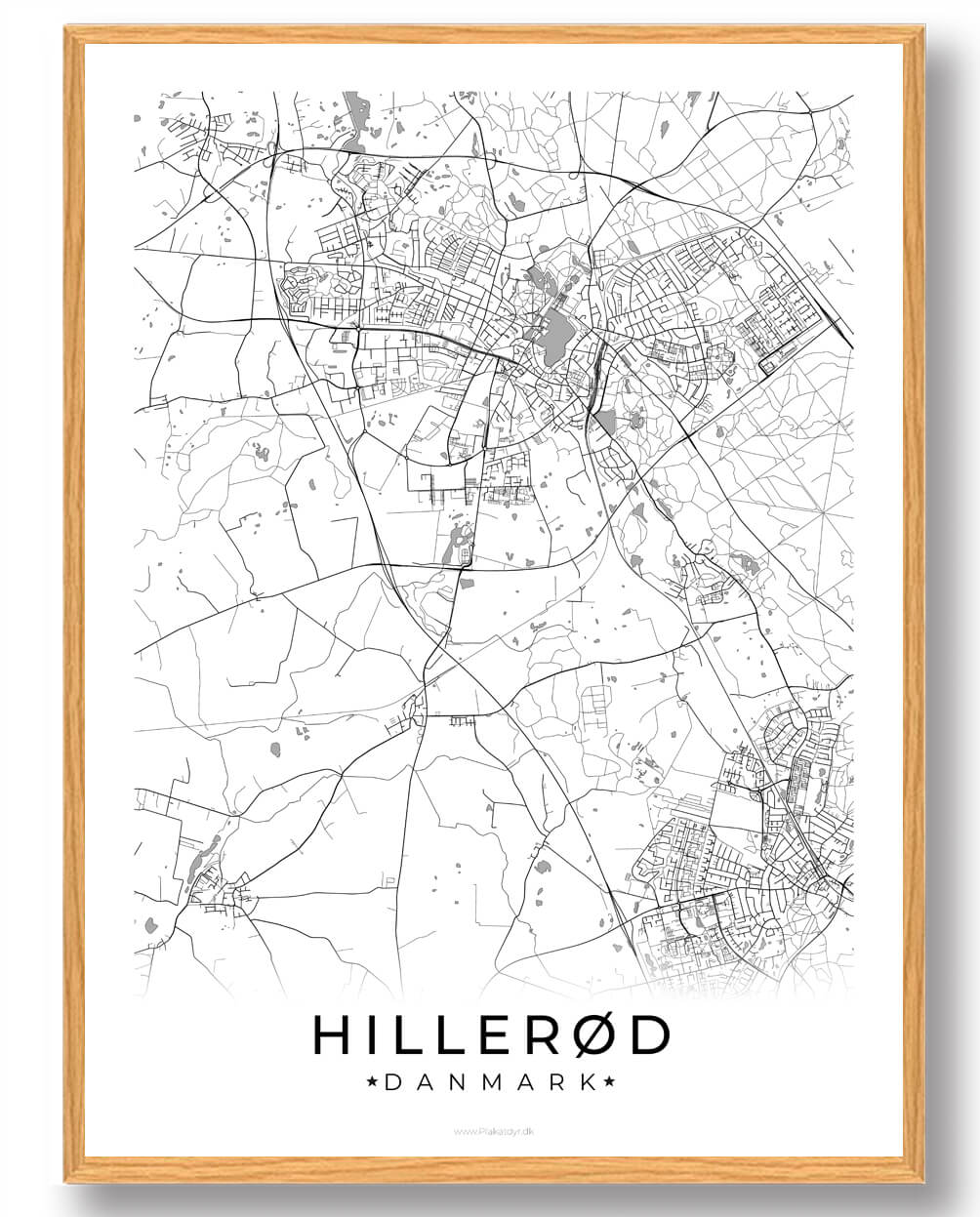 Hillerød By Plakat - Fantastisk Tilbud på Hvid Plakat!