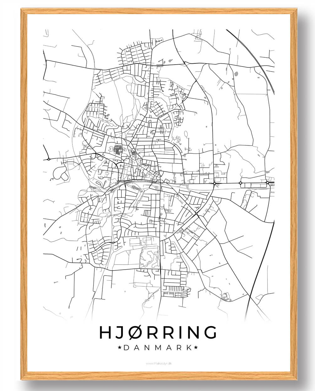 Hjørring Byplakat – Hvid fra Plakatdyr.dk - Nordjysk Skønhed