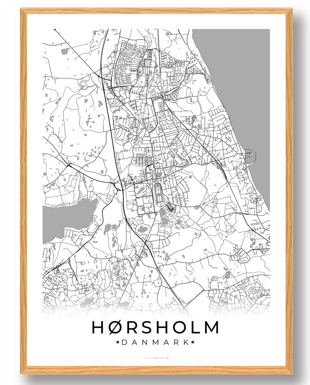 Hørsholm By Plakat i Hvid - Skab Stilfuld Vægdekoration!