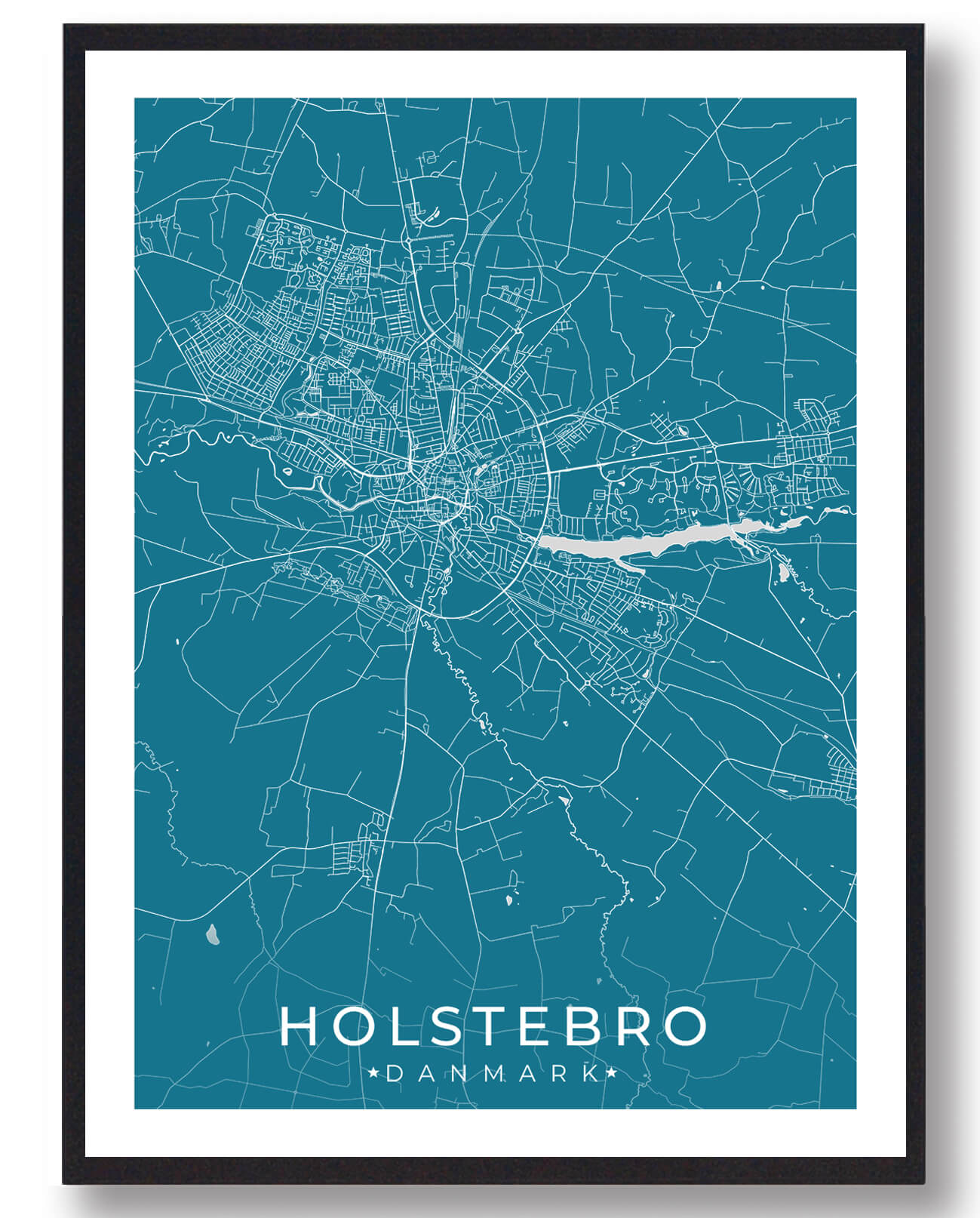 Holstebro By Plakat - Blå til dit hjems indretning
