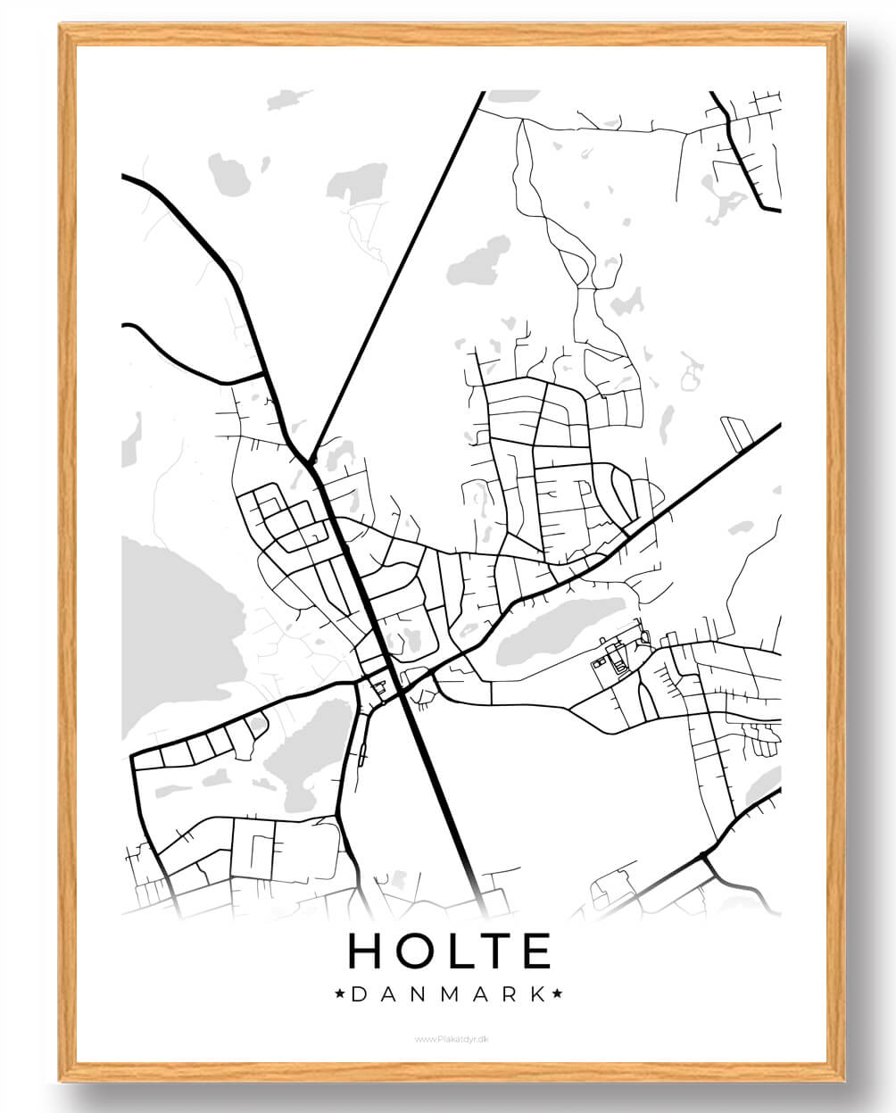 Holte By Plakat - Hvid fra Plakatdyr.dk på tilbud!