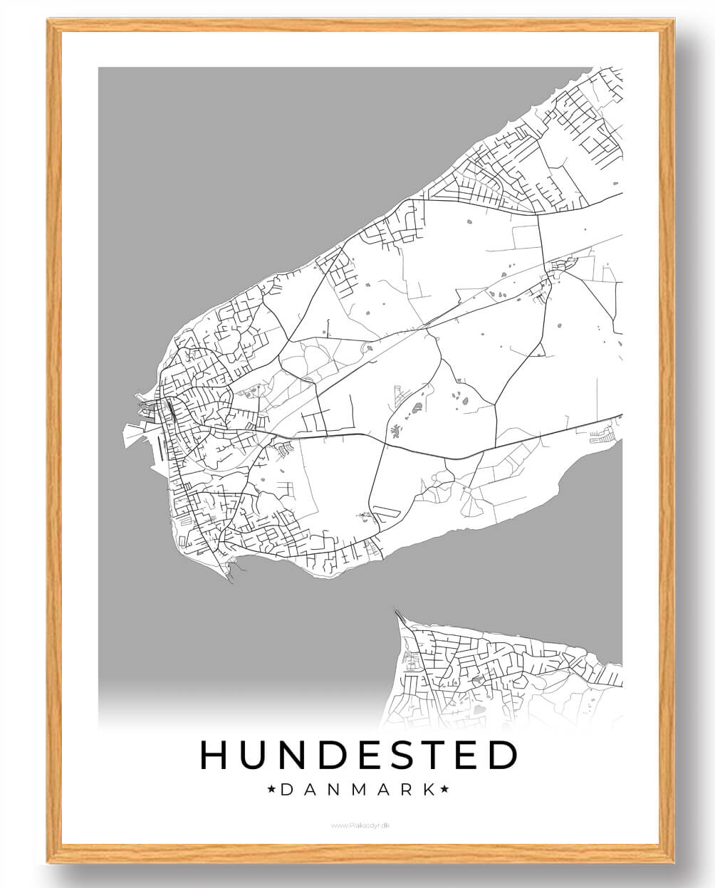 Hundested By Plakat - Hvid til Dit Hjem