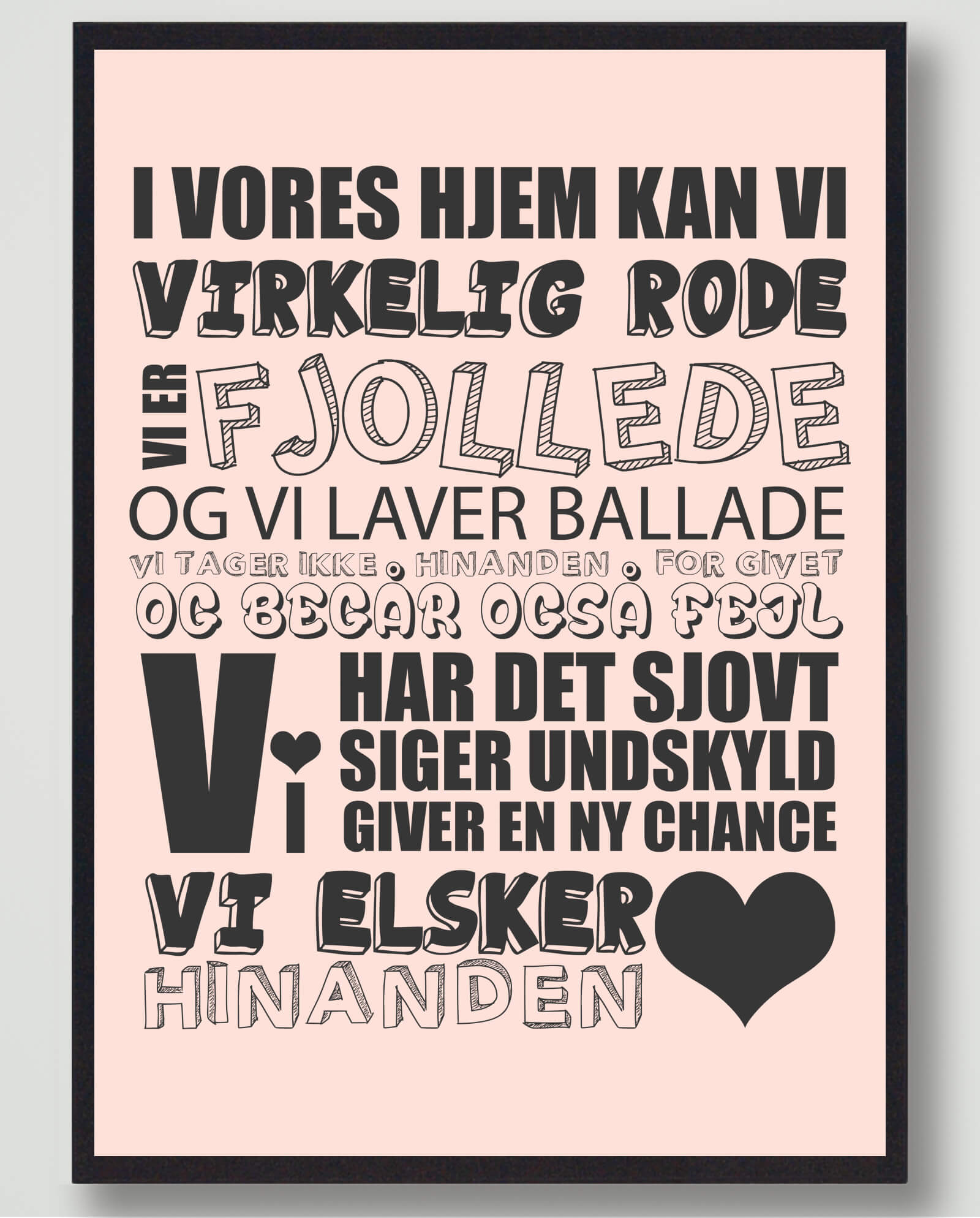 Husregler Plakat - Kærlighed og Humor i Hverdagen