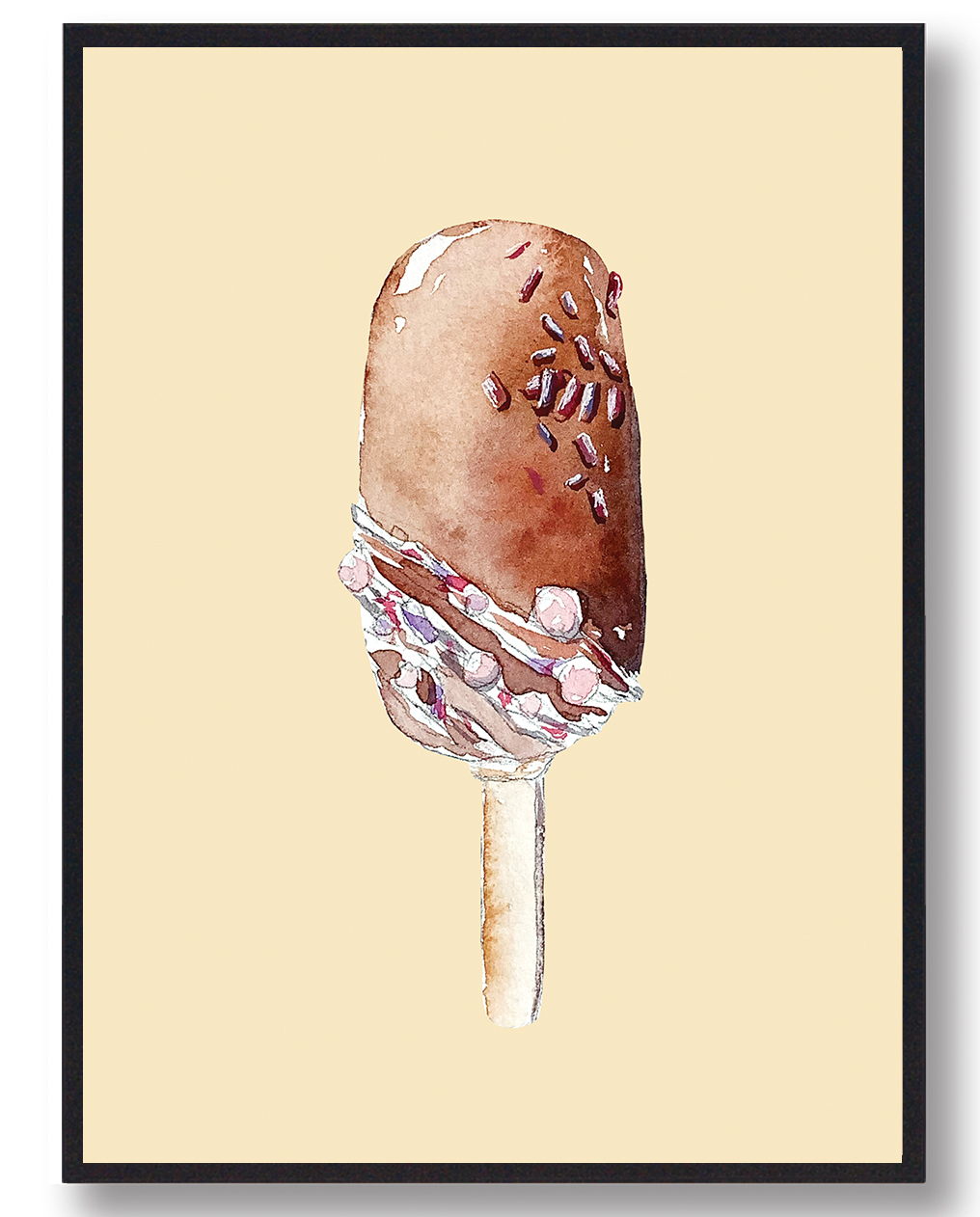 Håndtegnet Is Plakat - Perfekt til Sommerhygge!