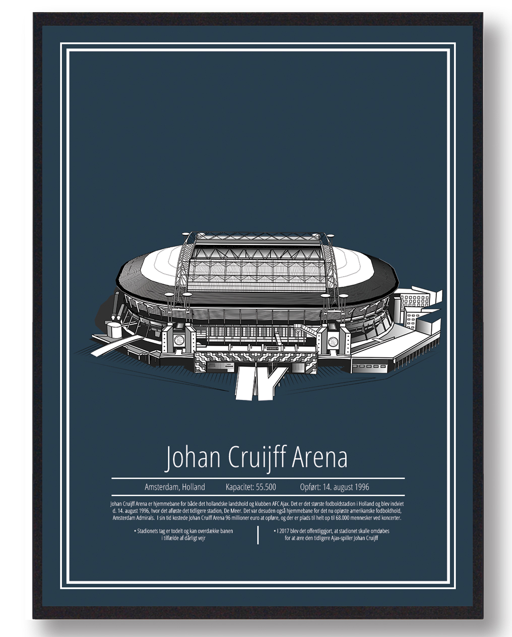Johan Cruyff Arena Ajax Stadion Plakat – Fodboldkunst til hjemmet