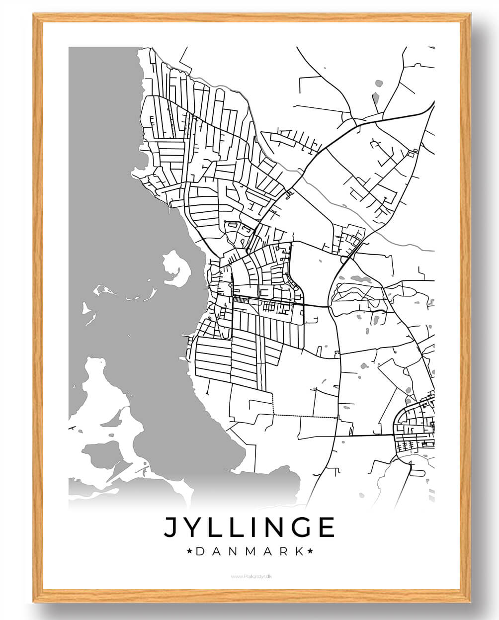 Jyllinge By Plakat - Hvid til Dit Hjem