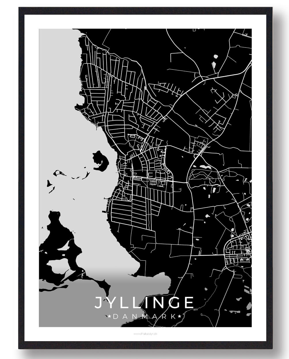 Jyllinge By Plakat - Sort tilbud fra Plakatdyr.dk