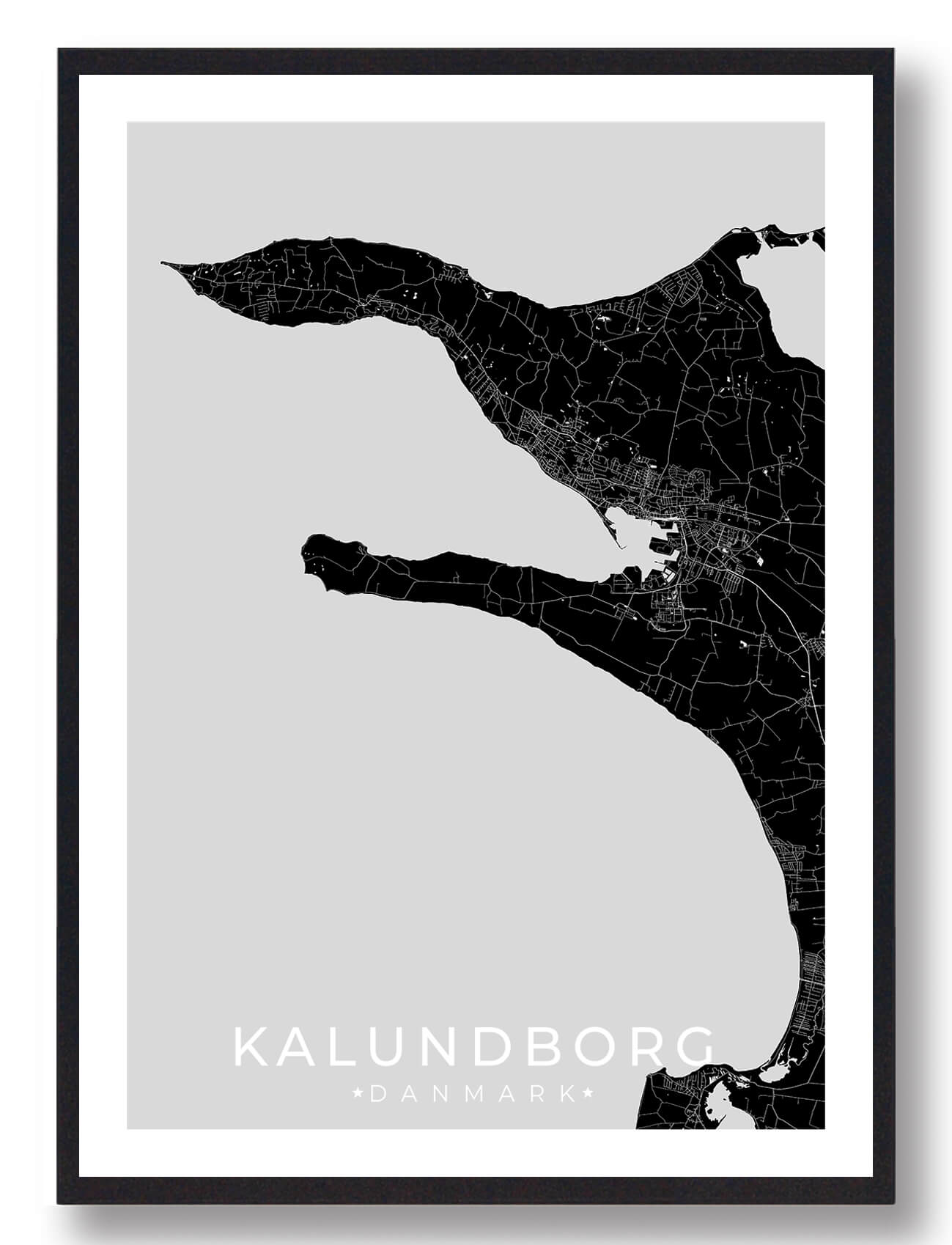 Kalundborg Byplakat – Sort Dekoration til Dit Hjem