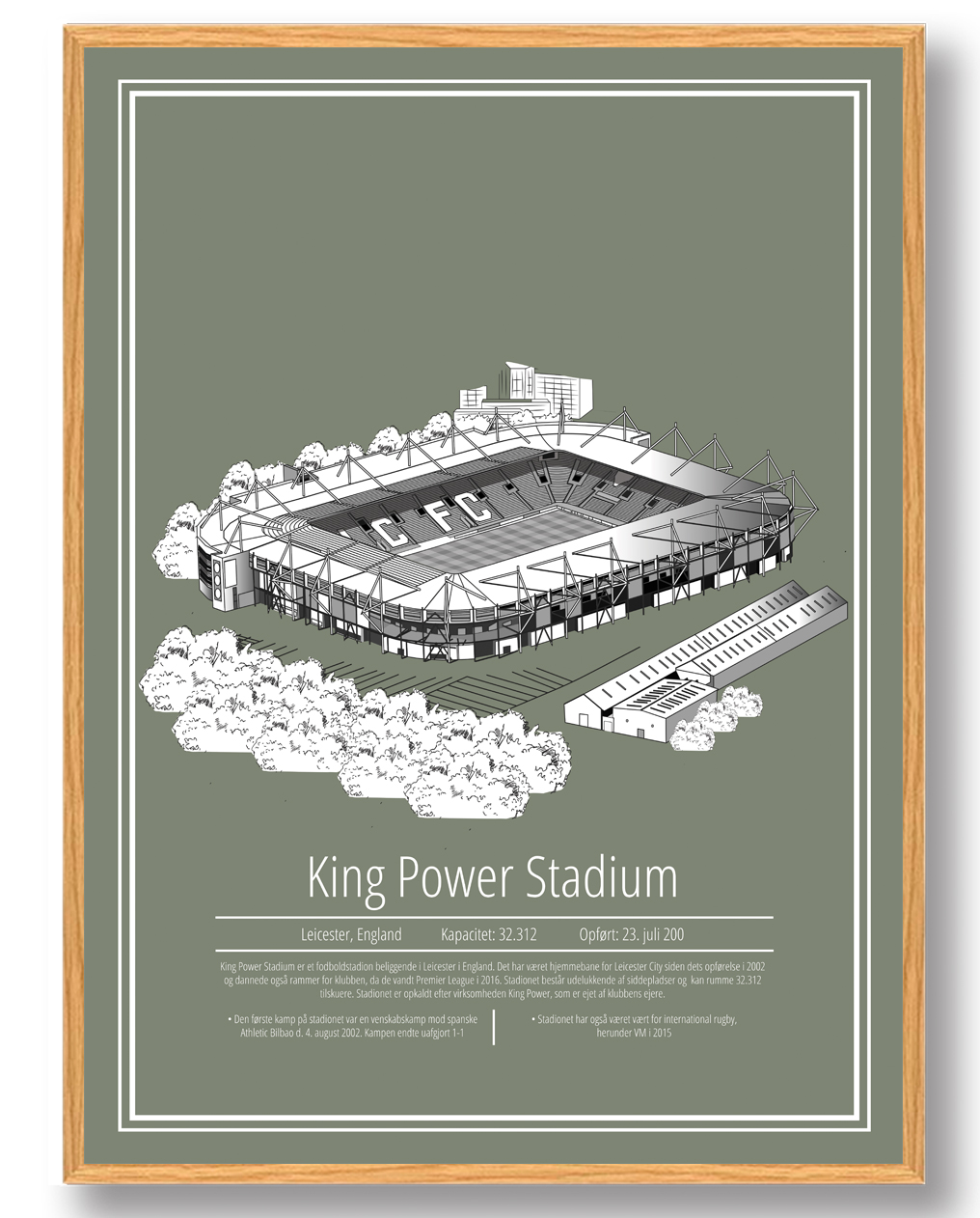King Power Leicester Stadion Plakat – Fodboldplakat til Fans