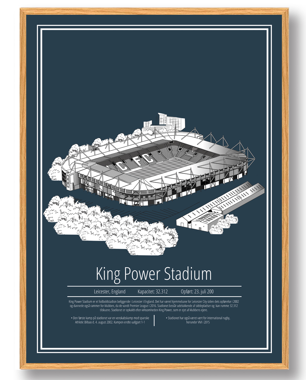 King Power Leicester Stadion Plakat – Fodboldkunst til Hjemmet