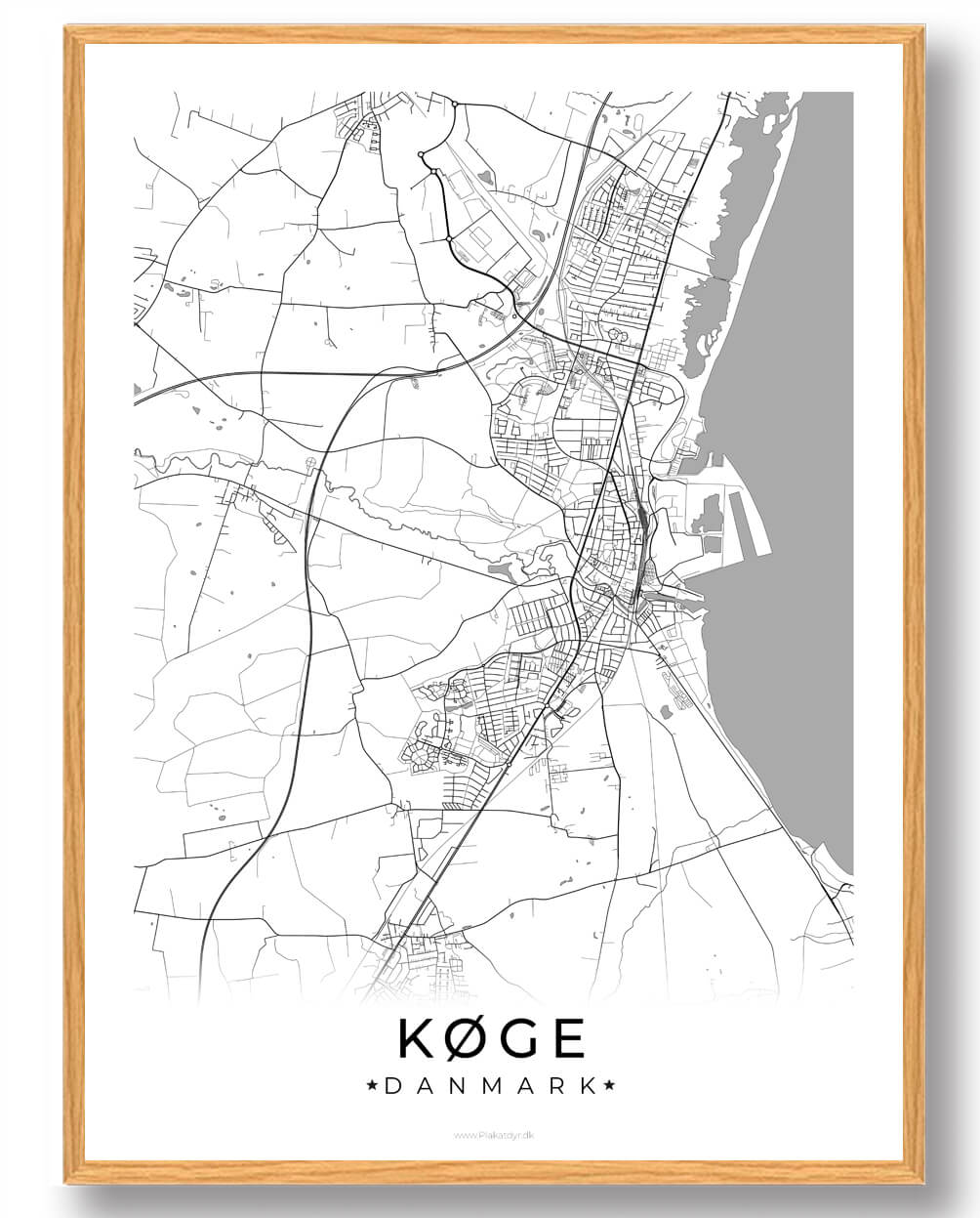 Køge Byplakat i Hvid - Indret med Stil og Hygge