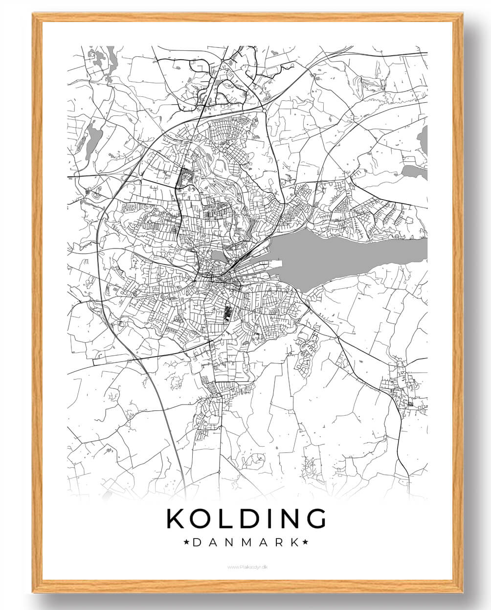 Kolding By Plakat - Hvid til din indretning