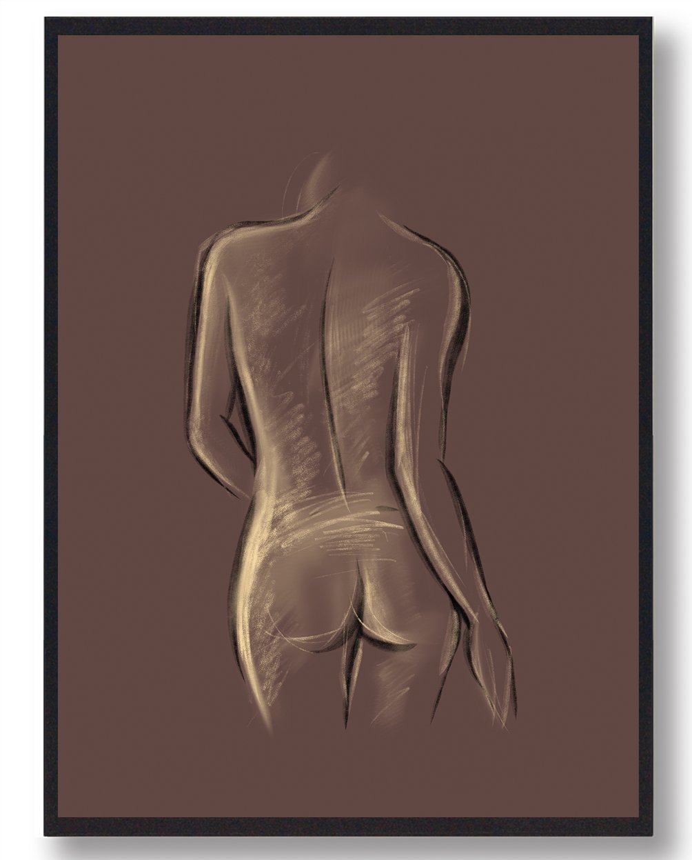 Kunstnerisk Plakat: Kvinde Set Bagfra - Elegant Indretning