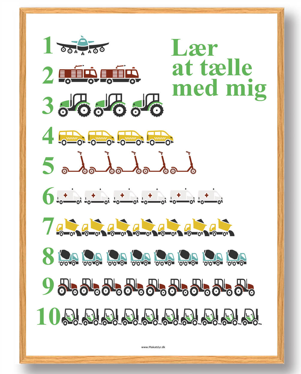Lær At Tælle Biler – Sjov Plakat til Børn!
