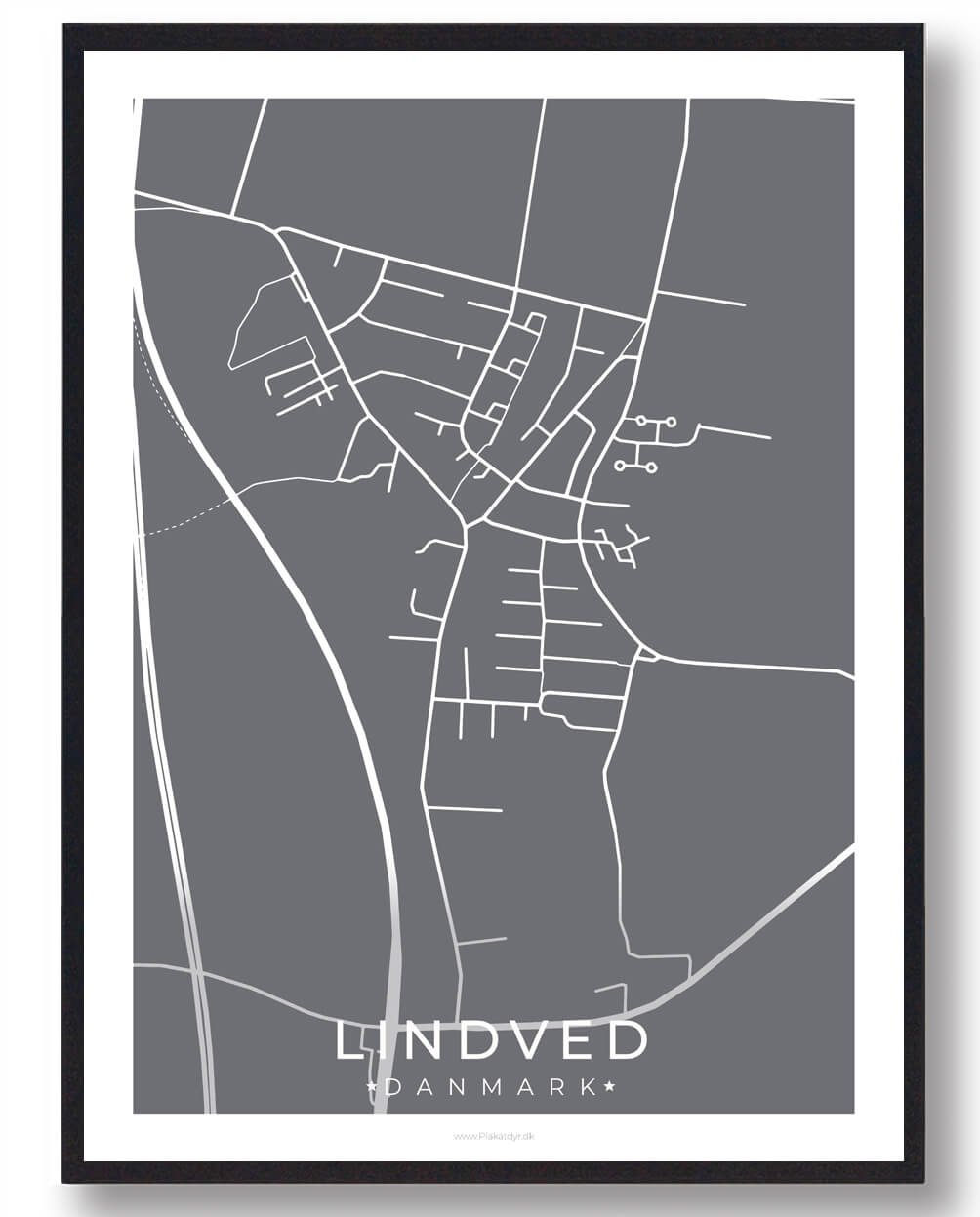 Lindved By Plakat i Grå - Få den nu!