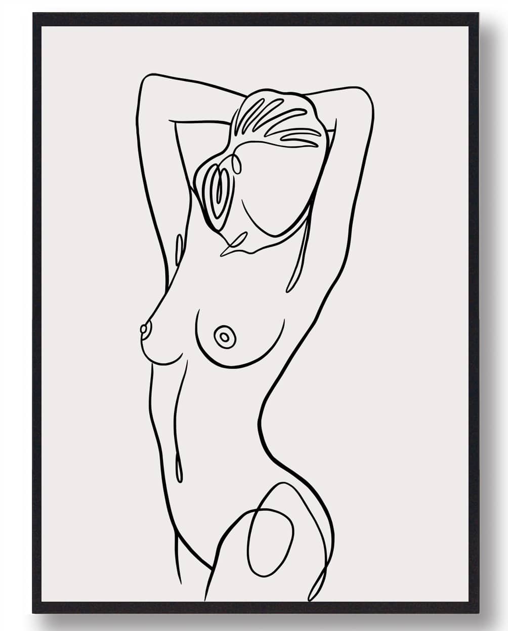 Line Art Stregtegningsplakat - Stilfuld Indretning