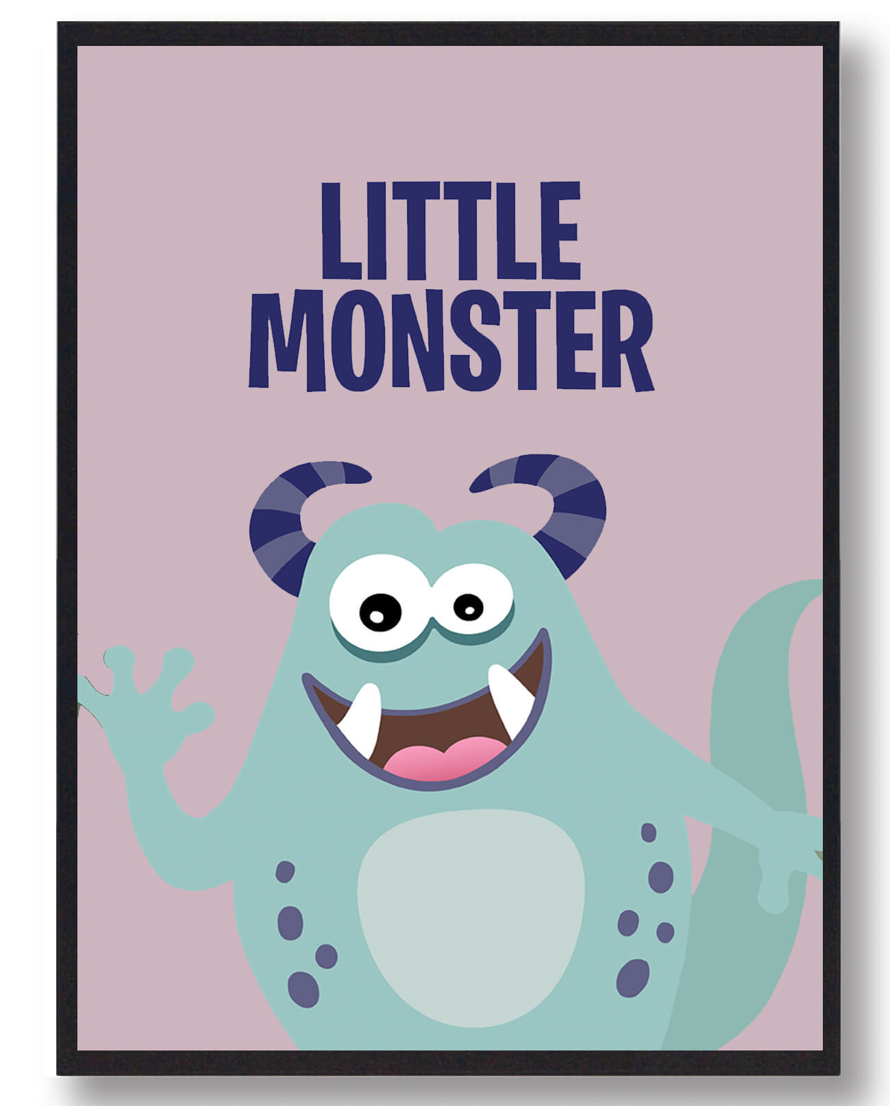 Sød Monster Plakat til Børneværelset - Uhyggelig Sjov!