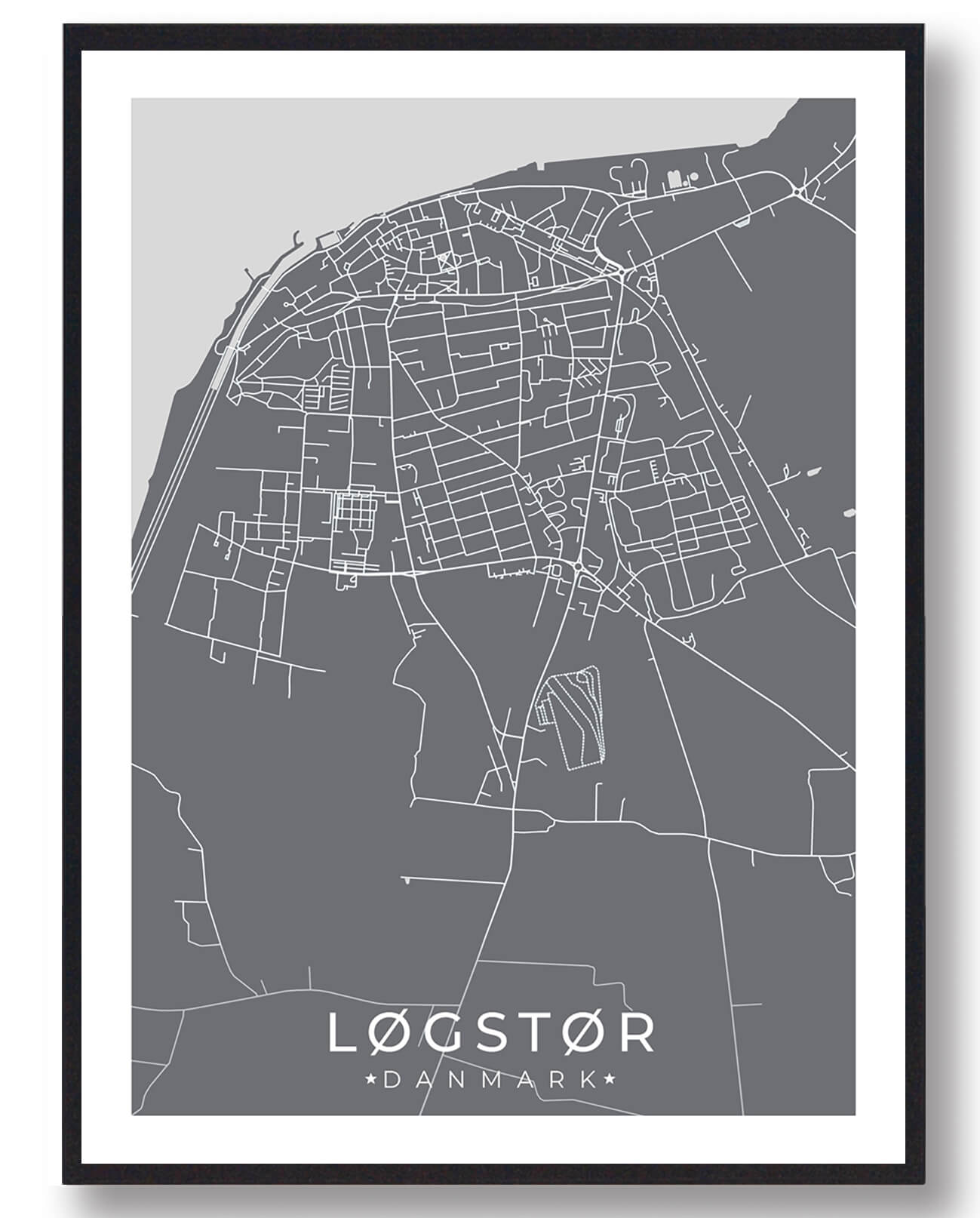Løgstør By Plakat Grå