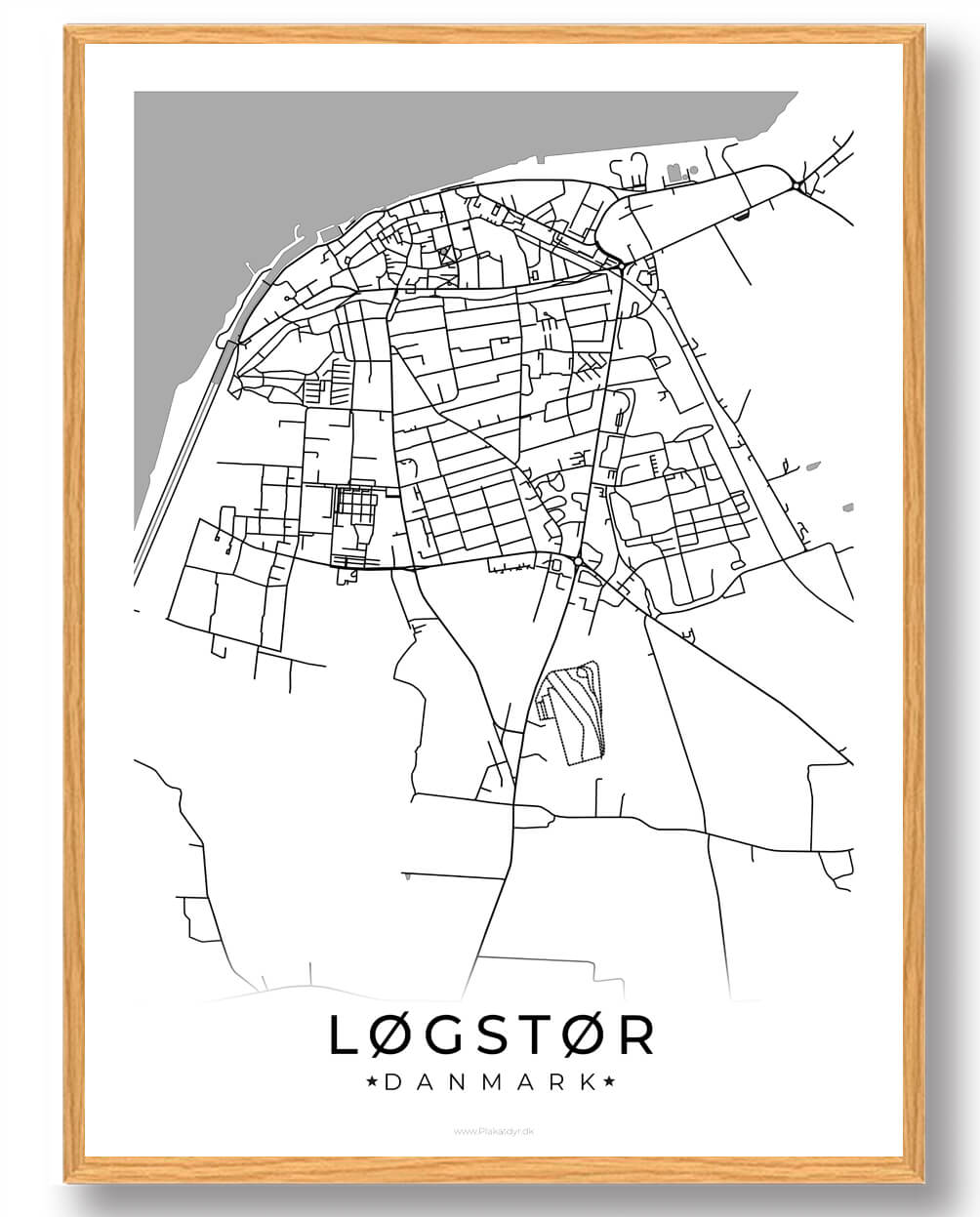 Løgstør By Plakat Hvid