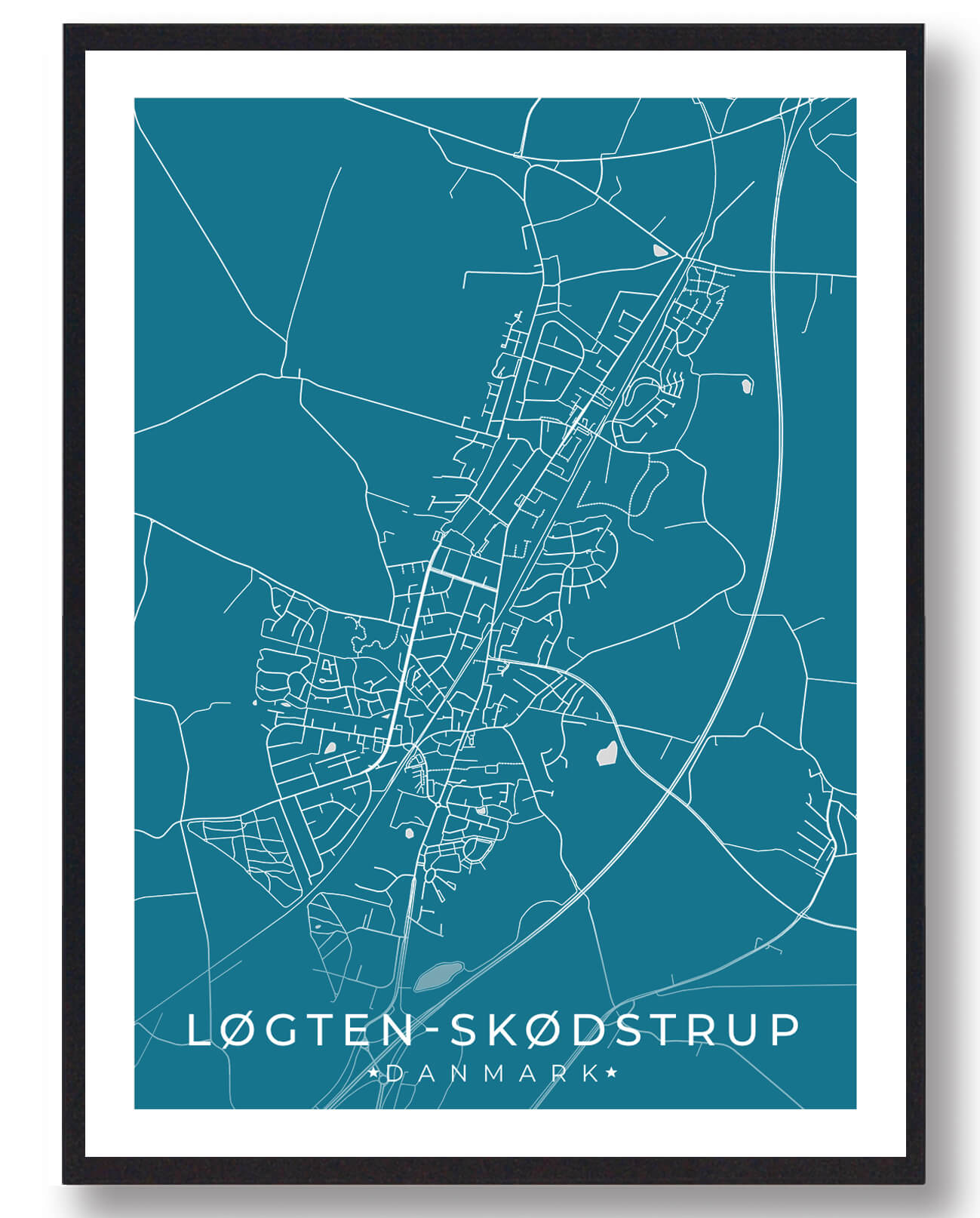 Løgten Skødstrup Plakat - Blå Tilbud fra Plakatdyr.dk