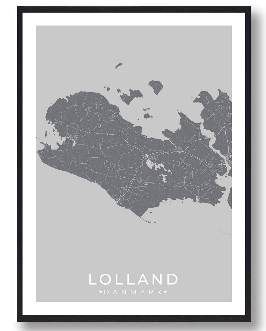 Lolland Plakat - Grå Design til Dit Hjem