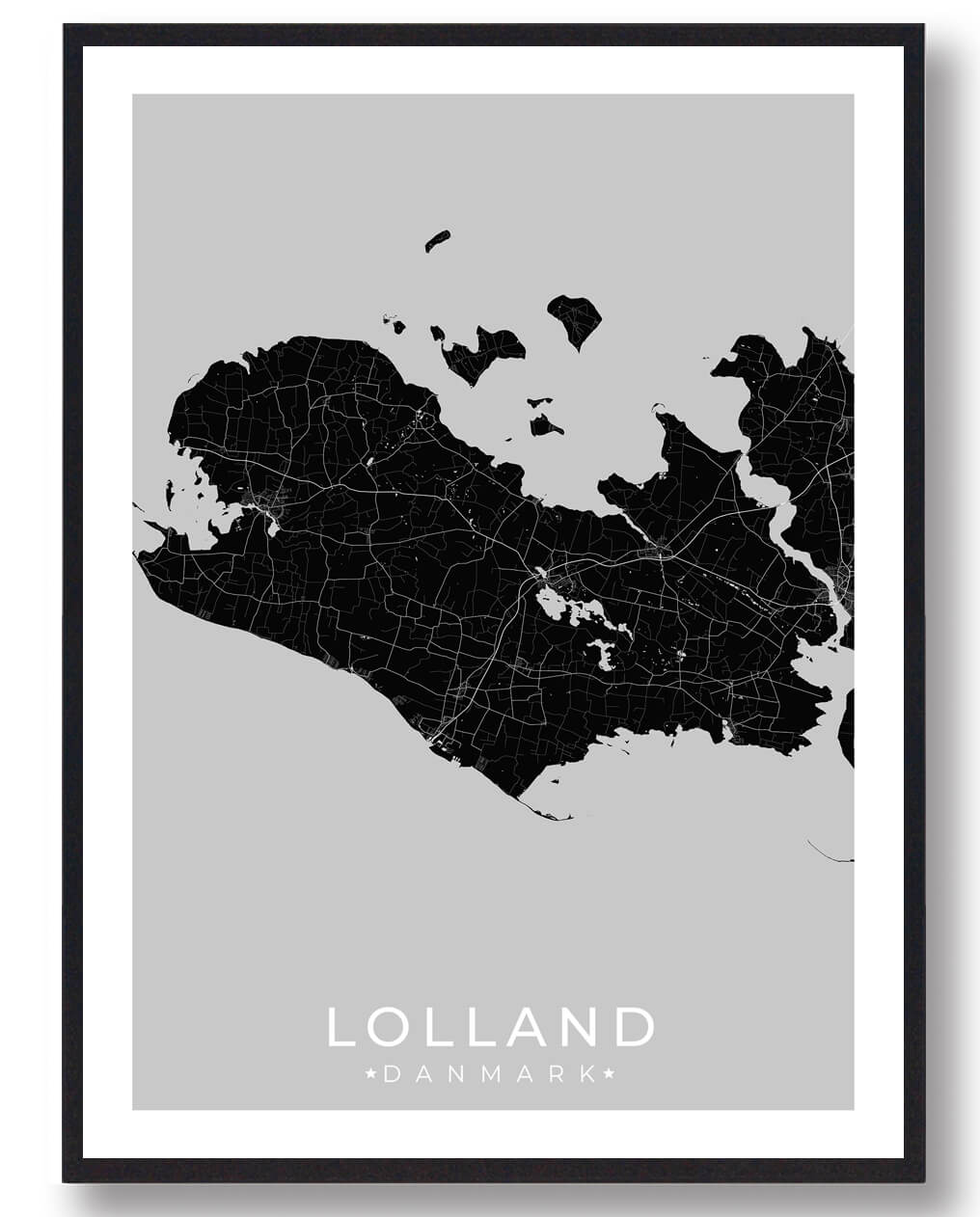 Lolland Plakat i Sort – Få den nu og udsmyk dit hjem!