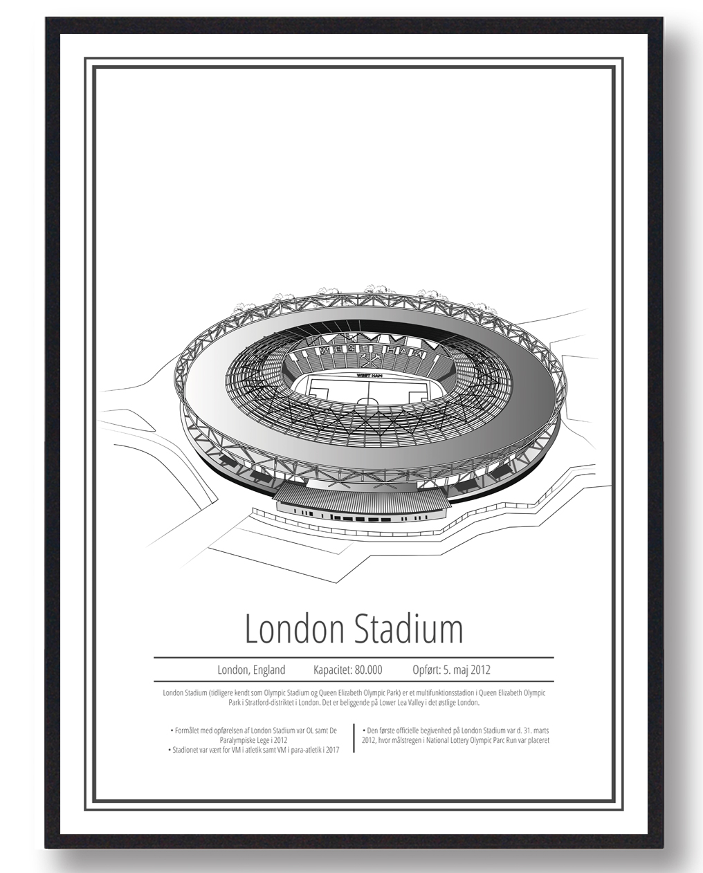 West Ham Stadion Plakat – Unik London Stadium Design