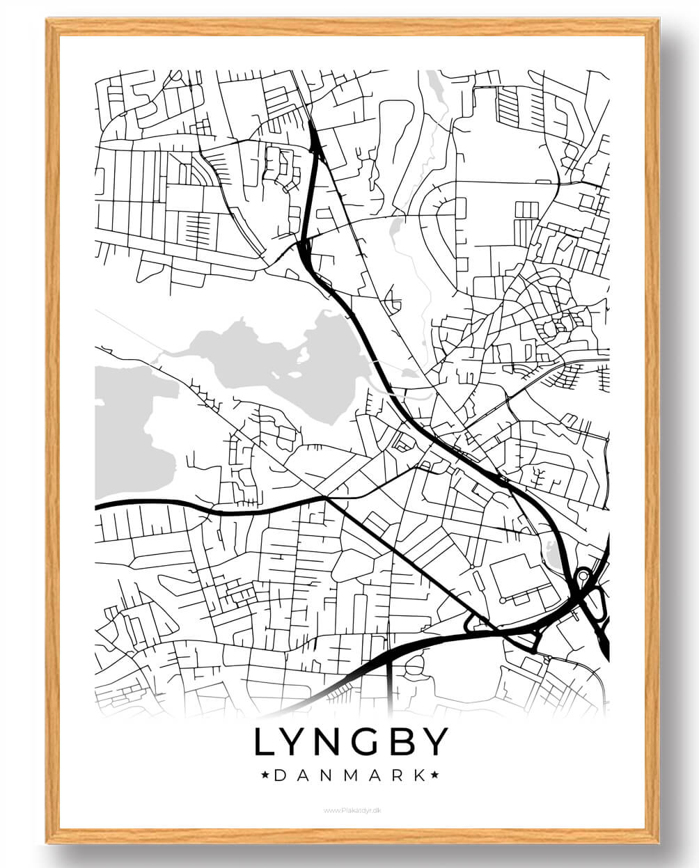 Lyngby By Plakat - Hvid til Fantastisk Pris!
