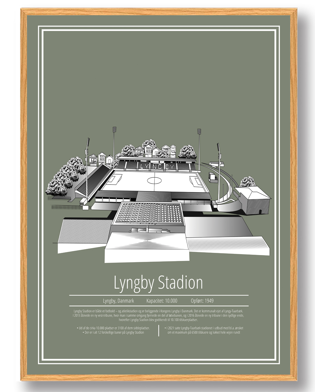 Lyngby Stadion Plakat - Unik Kunst til Fodboldfans